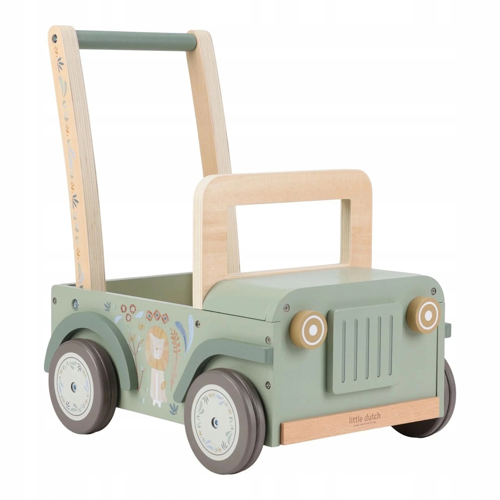 Pchacz Drewniany Samochód Safari Friends Fsc Wielobarwny One size Little Du
