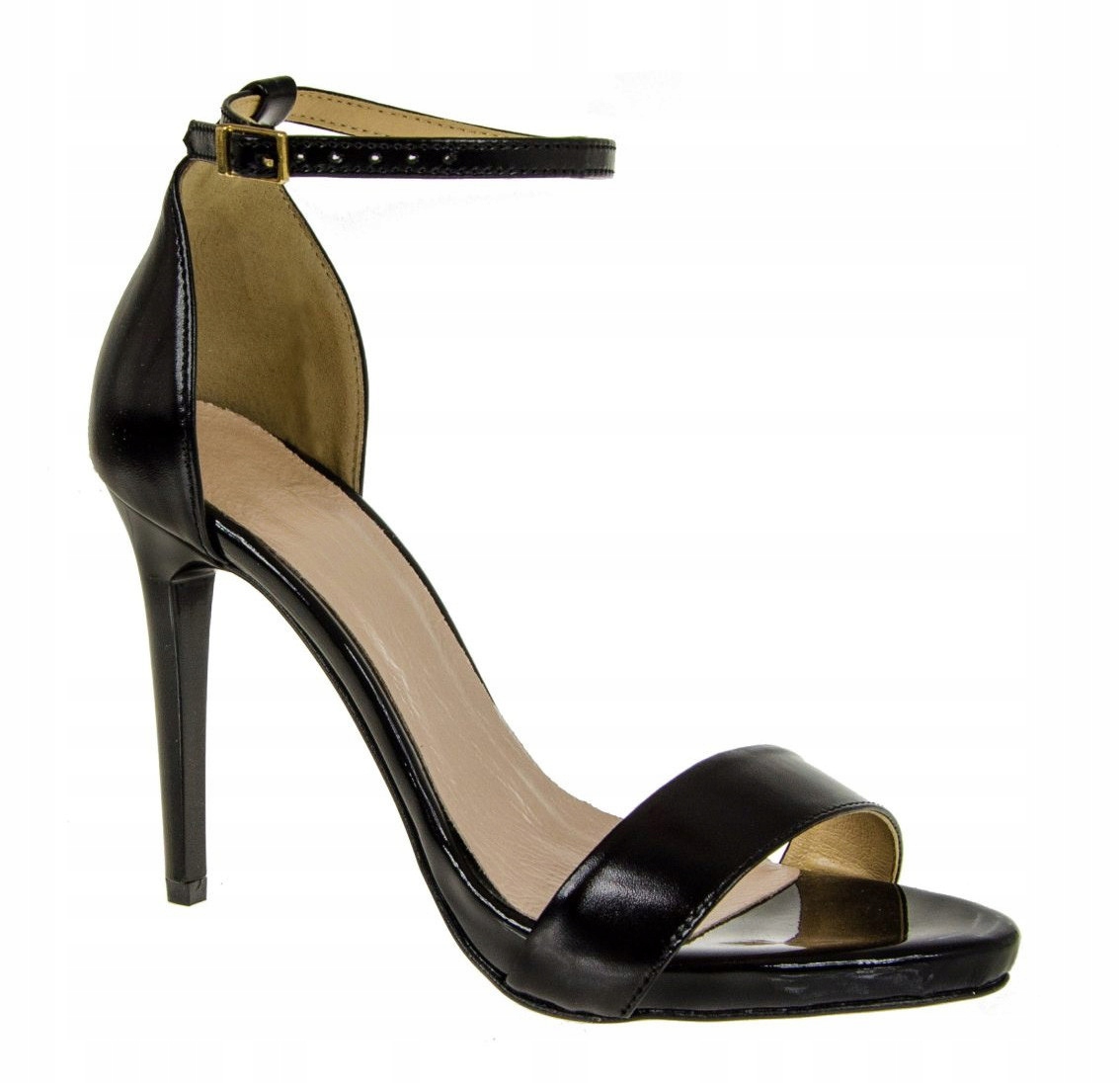 

LaRoni E613 Szpilki Sandały Czółenka Skóra Czarny