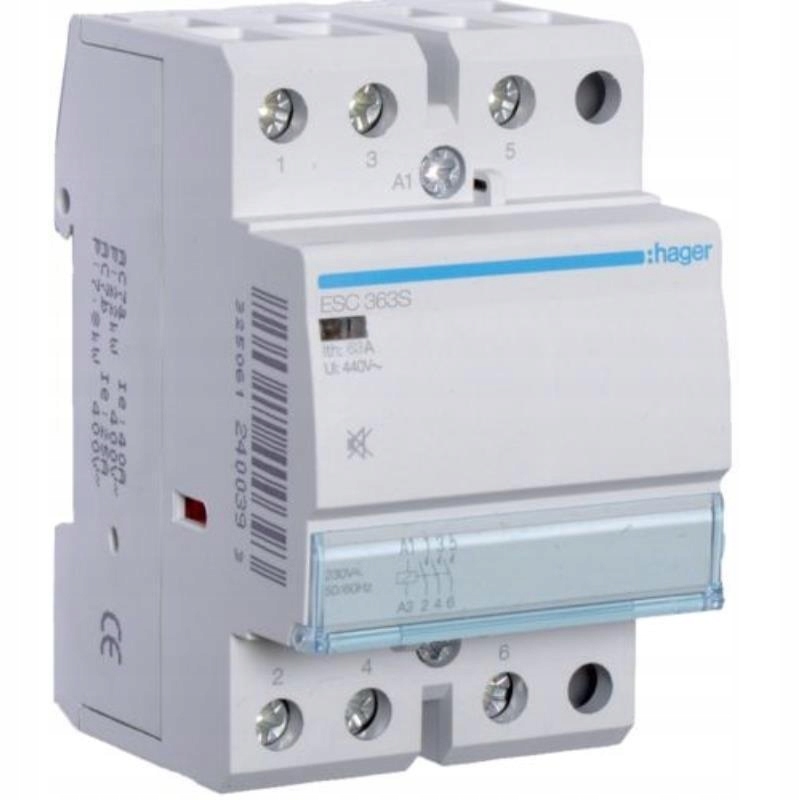 Tichý stykač ESC363S 63A 230V 3NO Hager