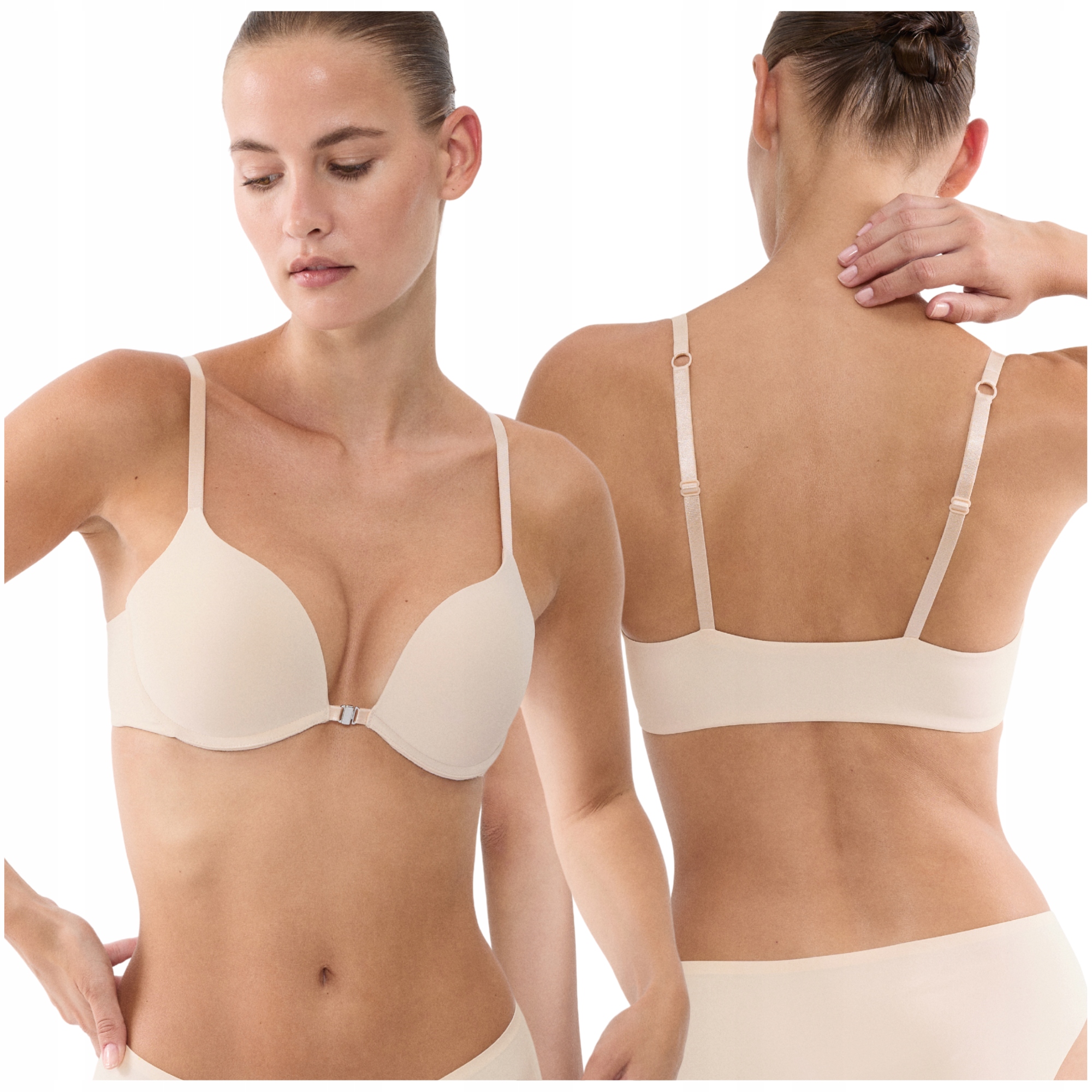 Podprsenka Triumph Pure Micro Whuf v tělové barvě se zapínáním vpředu 85C