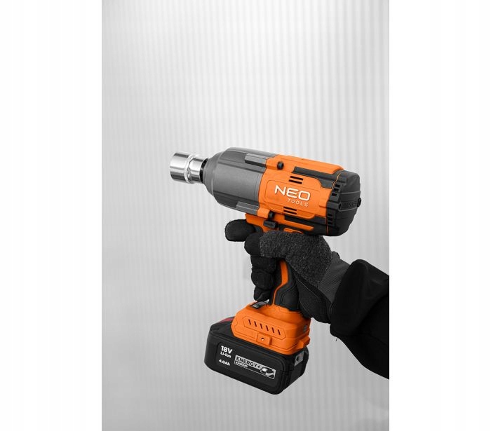KLUCZ UDAROWY BEZSZCZOTKOWY 1/2" 1100NM AKUMULATOROWY ENERGY+ 18V NEO TOOLS Rozmiar trzpienia 1/2''