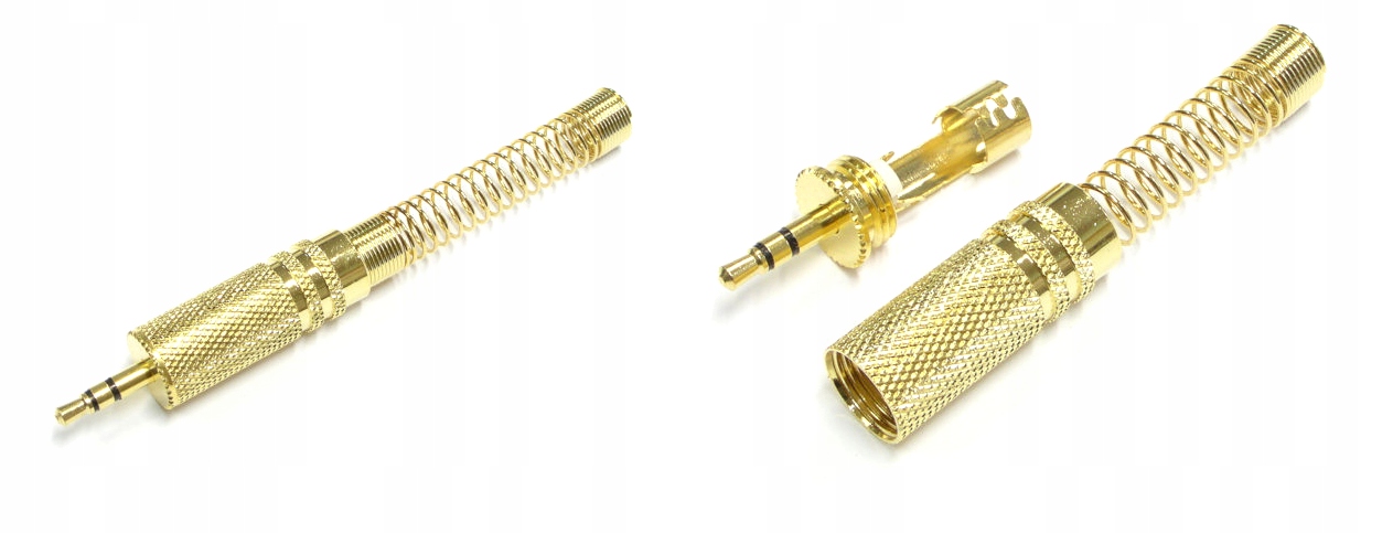 Wtyk mały Jack 3,5mm Stereo na kabel złoty