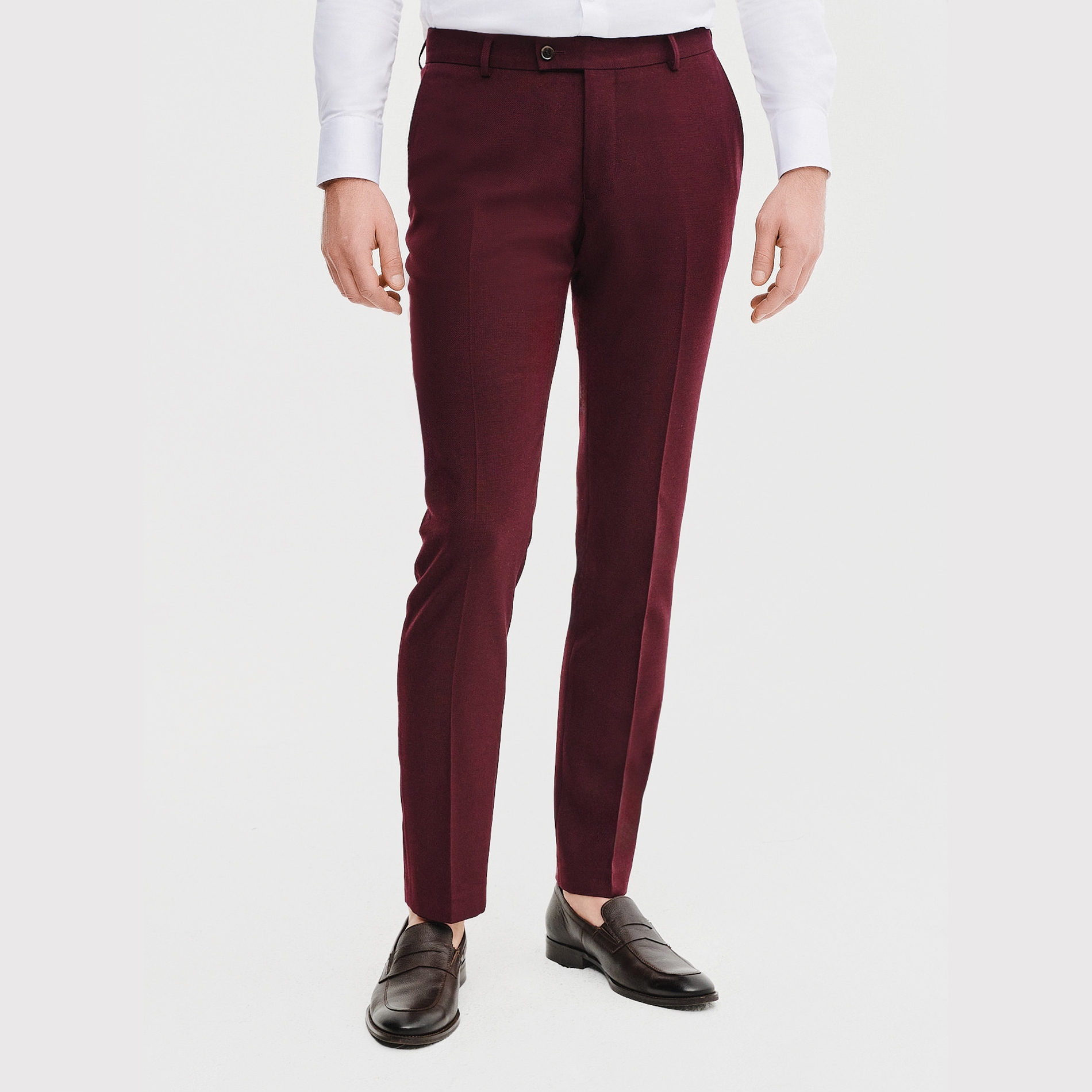 Bordové oblekové kalhoty Slim Pako Lorente vel