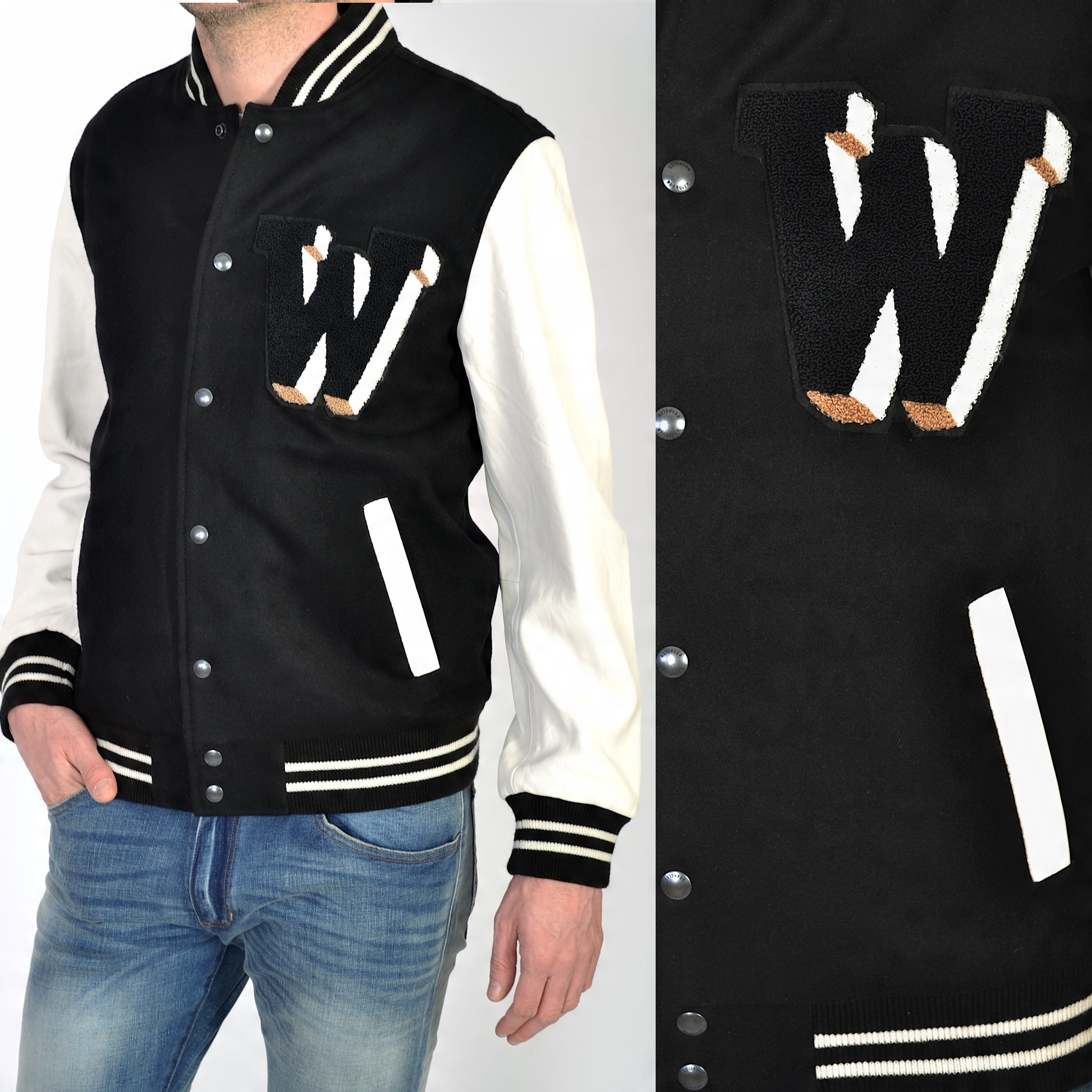

Wrangler Leather Baseball Black Kurtka Męska L