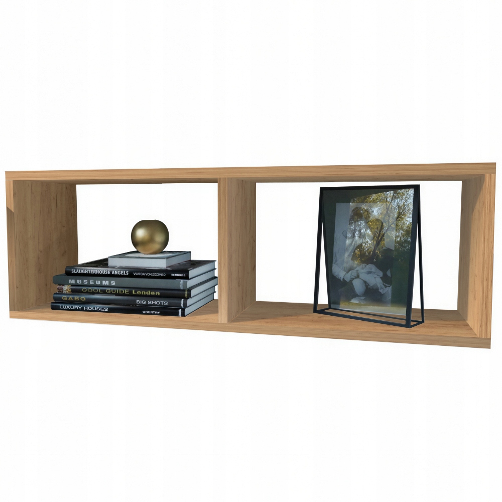 Závěsný regál, závěsná nástěnná police, dub craft, 100x30x20