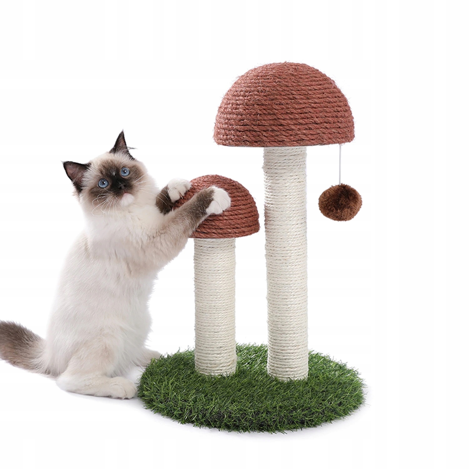 Levně Škrabadlo pro kočky Houbička Sloupek S Míčkem 48CM