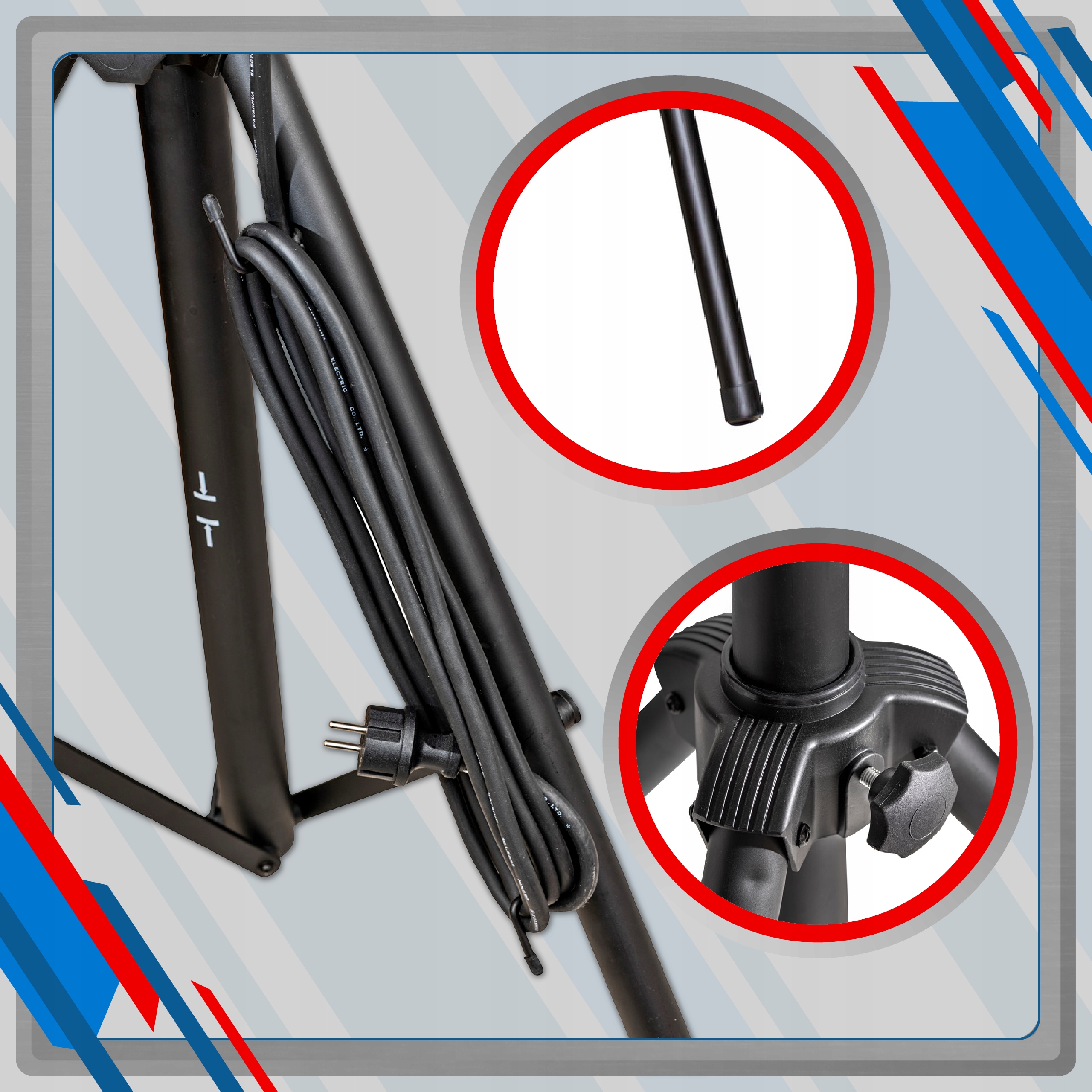 STATYW DO LAMP ROBOCZY STOJAK DO REFLEKTORA 3M WYS Jasność 10000 lm