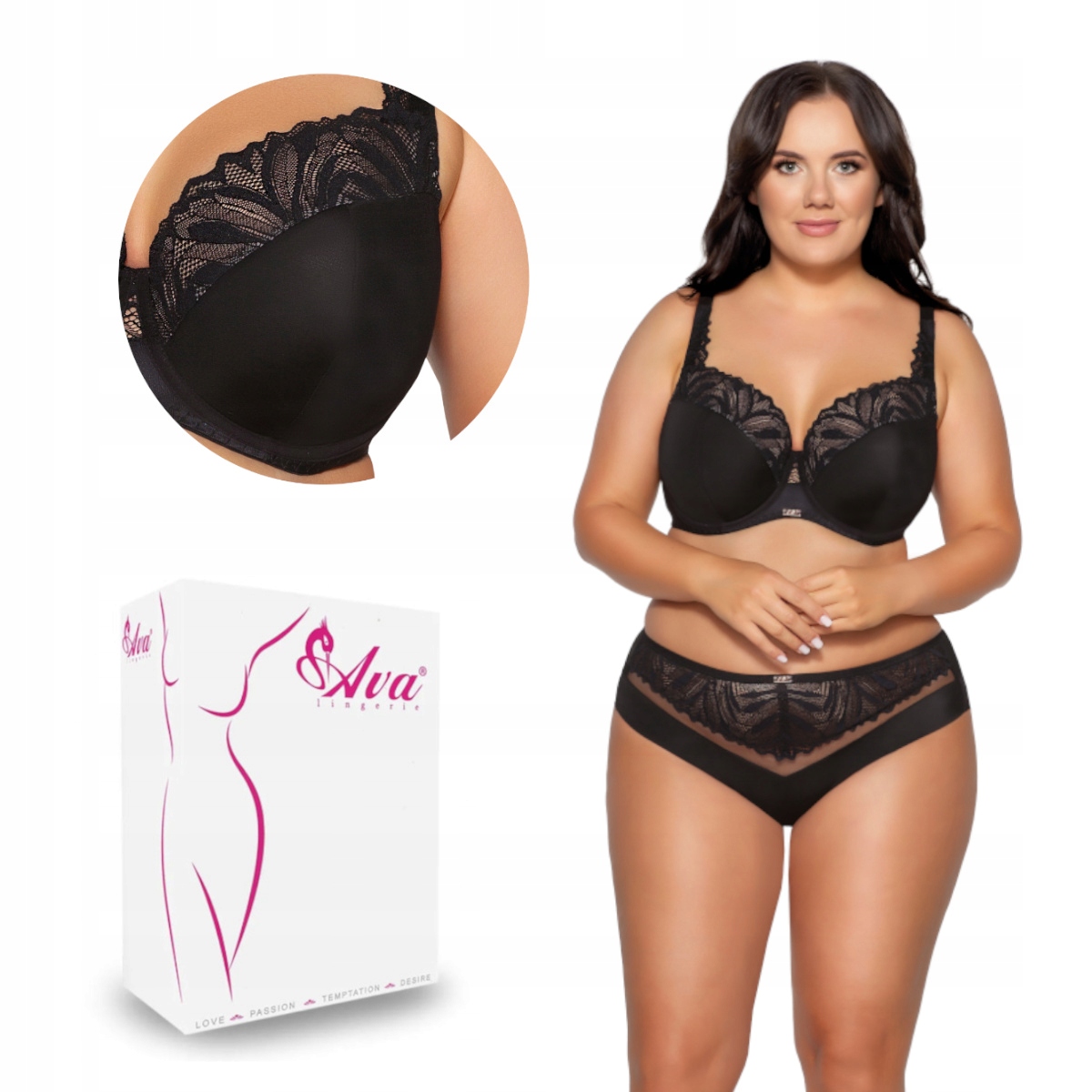 Podprsenka Full Cup Av 2107 vyztužená černá 70D