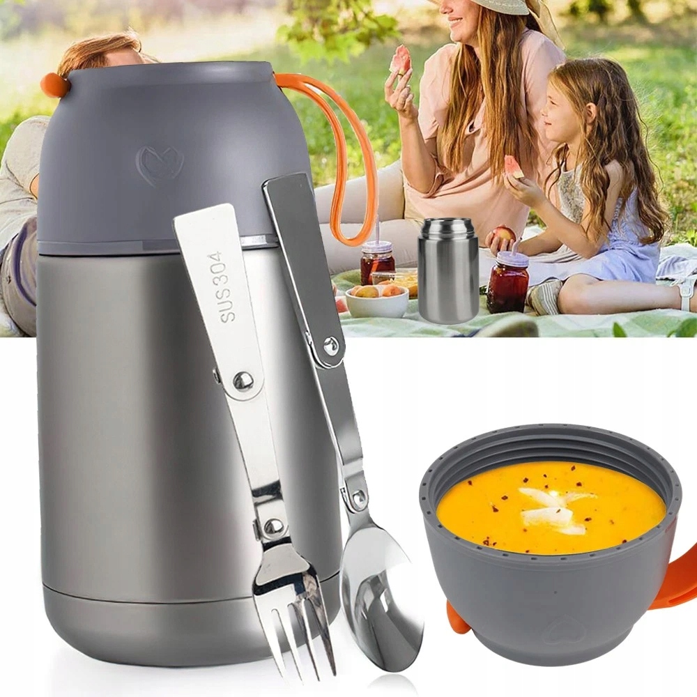 Termoska Na Oběd Na Jídlo Polévka Pro Děti 650 ml Ocelová Termo Miska