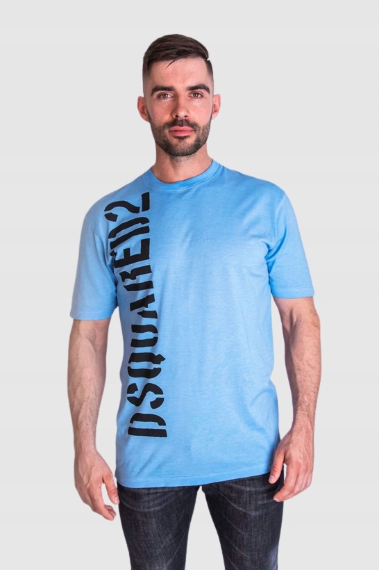 DSQUARED2 Pánské tričko, modré s velkým logem, velikost L