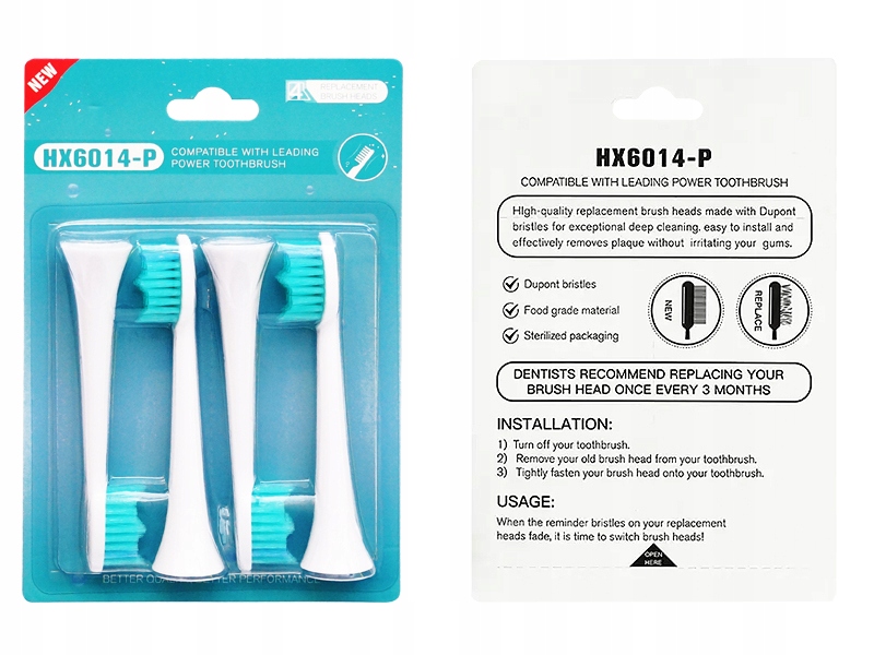 

4x Końcówka Do Philips Zamiennik Sonicare HX6014