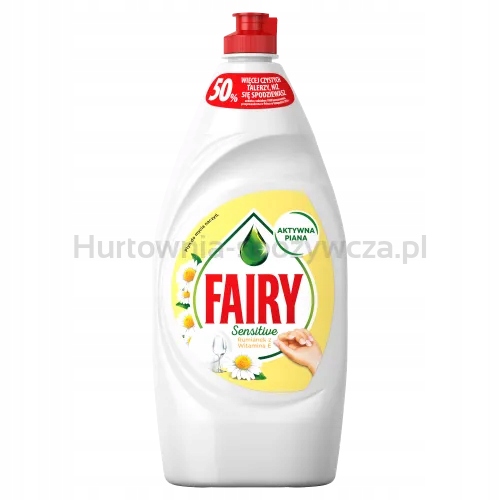 Fairy Tekutý prostředek na mytí nádobí Heřmánek s vitamínem E, 900 ml