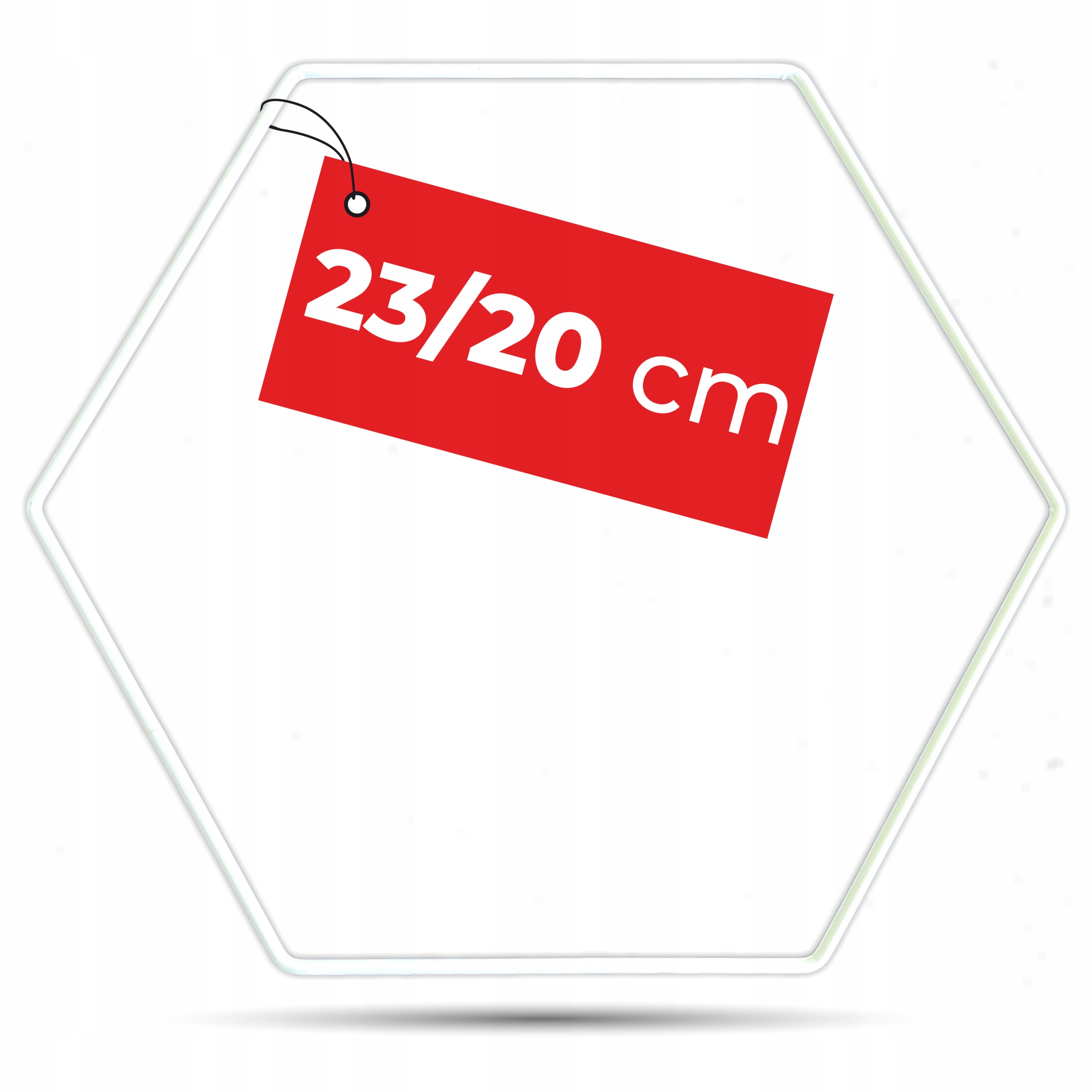 Białe kółko obręcz do łapaczy snów i makramy 23 x 20 cm heksagon metalowy