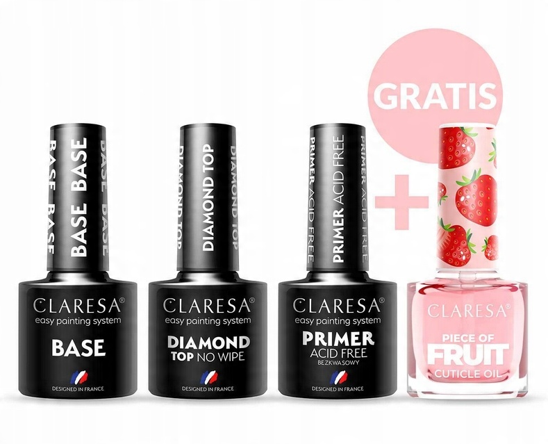 

Claresa Zestaw Top Diamond Baza Primer +oliwka