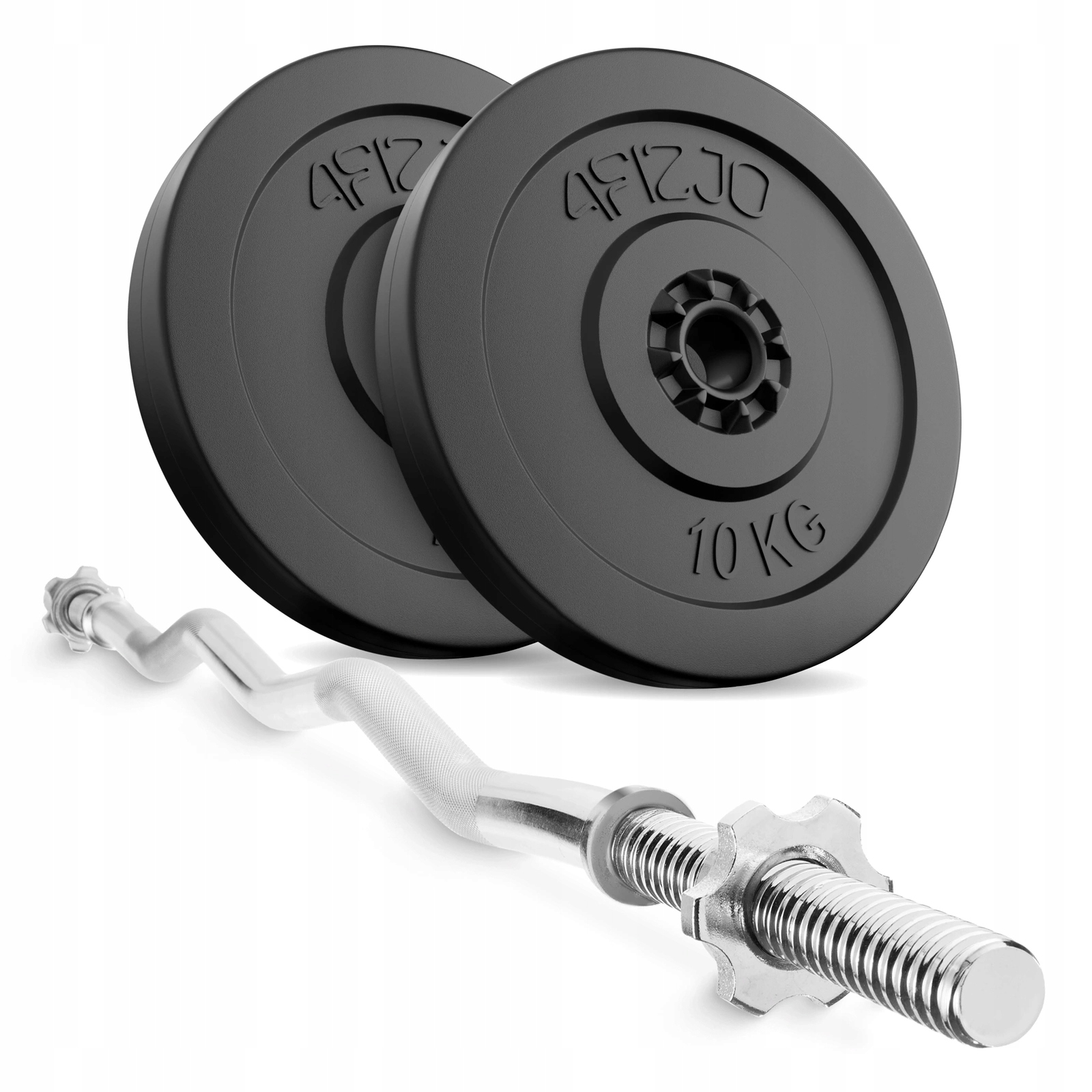 Zestaw Kulturystyczny Bitumiczny Obciążenie 20 Kg Gryf Łamany Sztanga 120