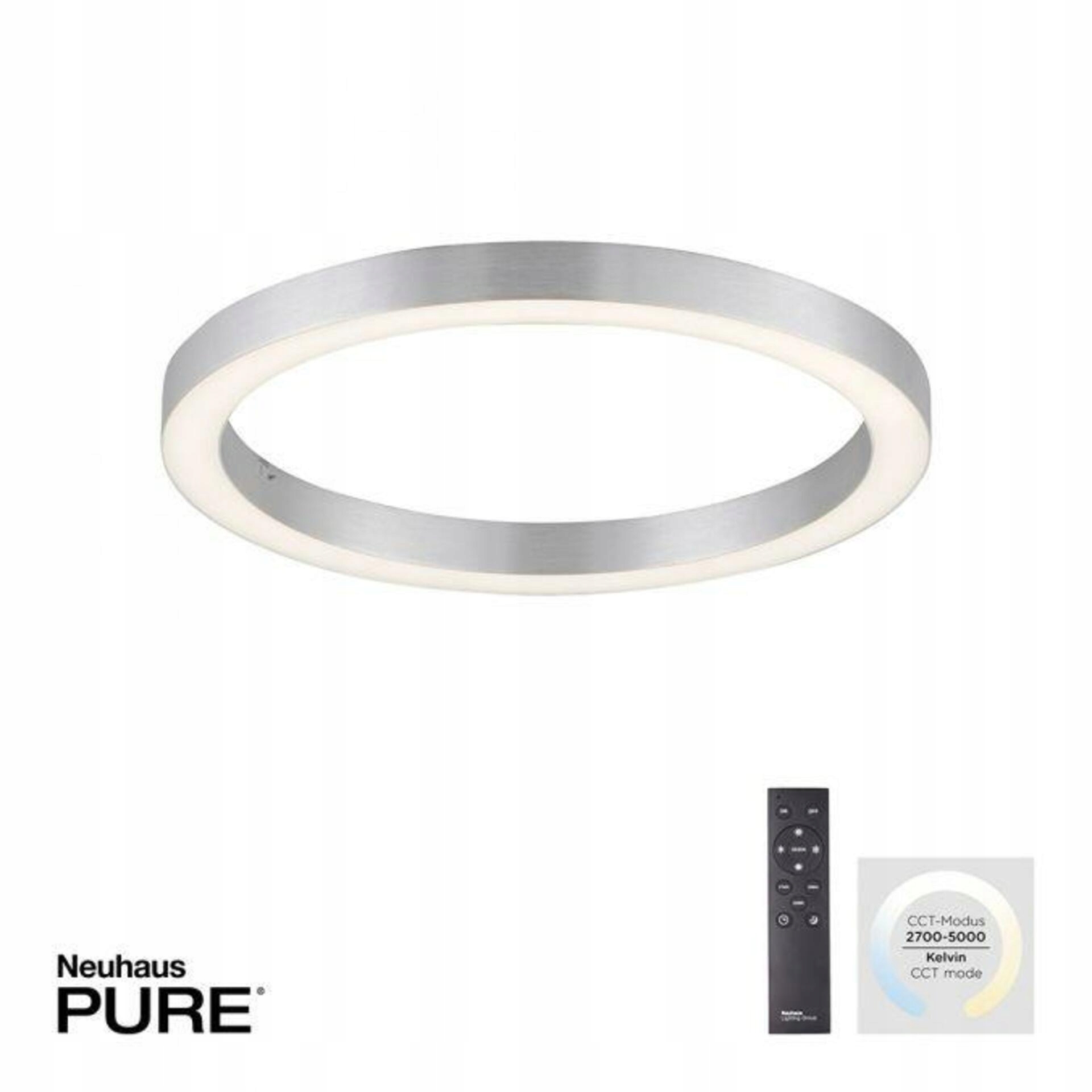 Paul Neuhaus Pure-lines Led kruhové stropné svietidlo 50cm, Cct, diaľkový ovl