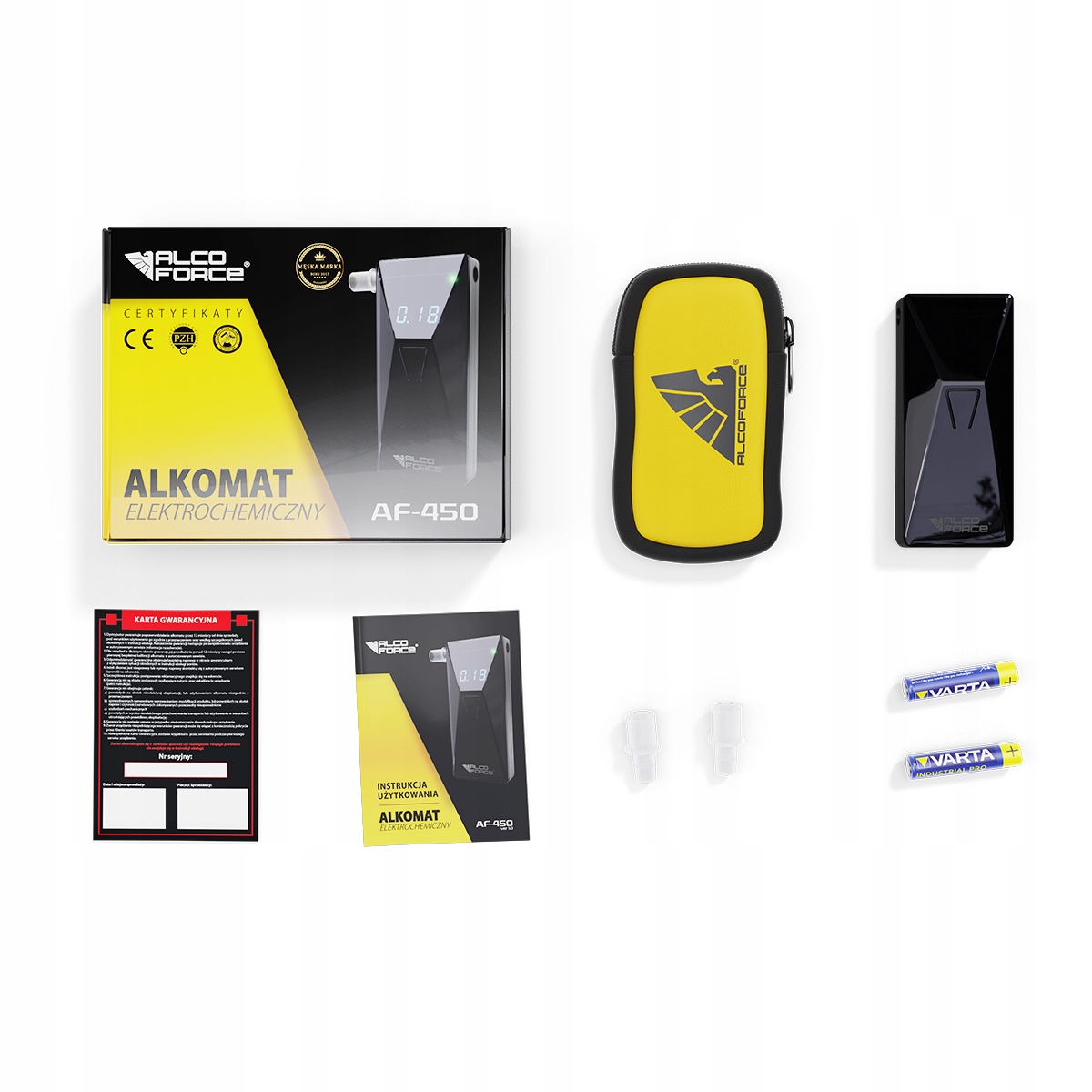 Alkomat AlcoForce AF 450 kalibracja ustniki Color black