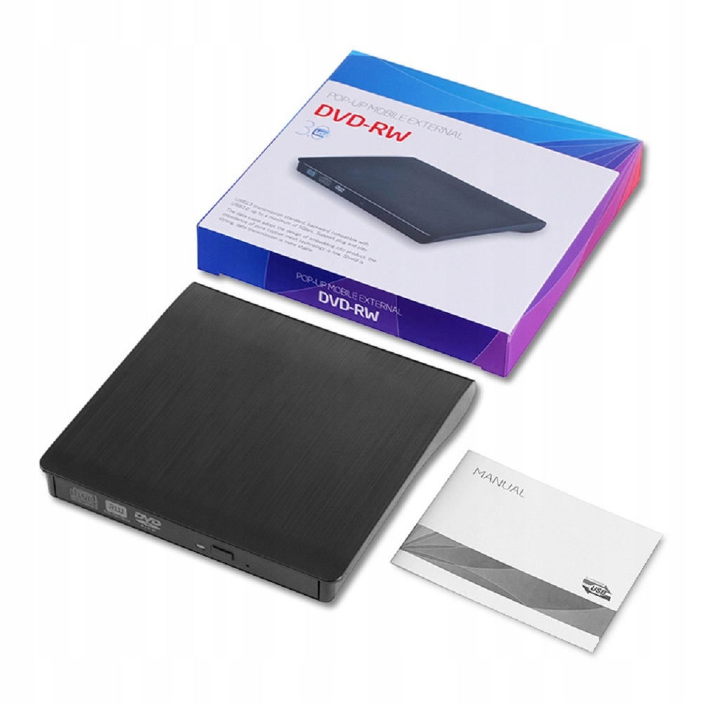 Usb 3.0 Napęd Cd-r/dvd-rom Zewnętrzny Nagrywarka Przenośny Odtwarzacz 2MB