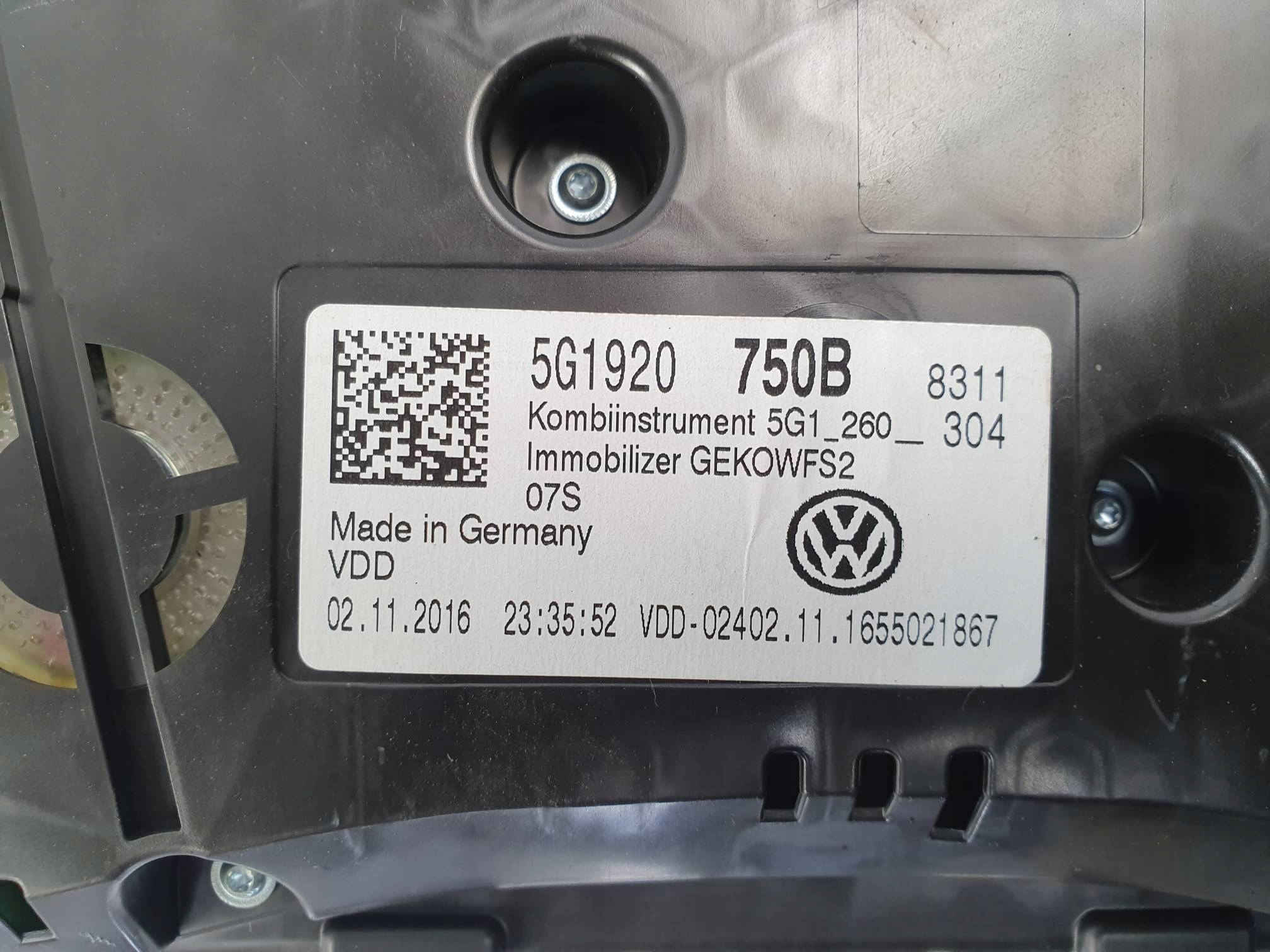 dials clock 5G1920750B VOLKSWAGEN GOLF VII