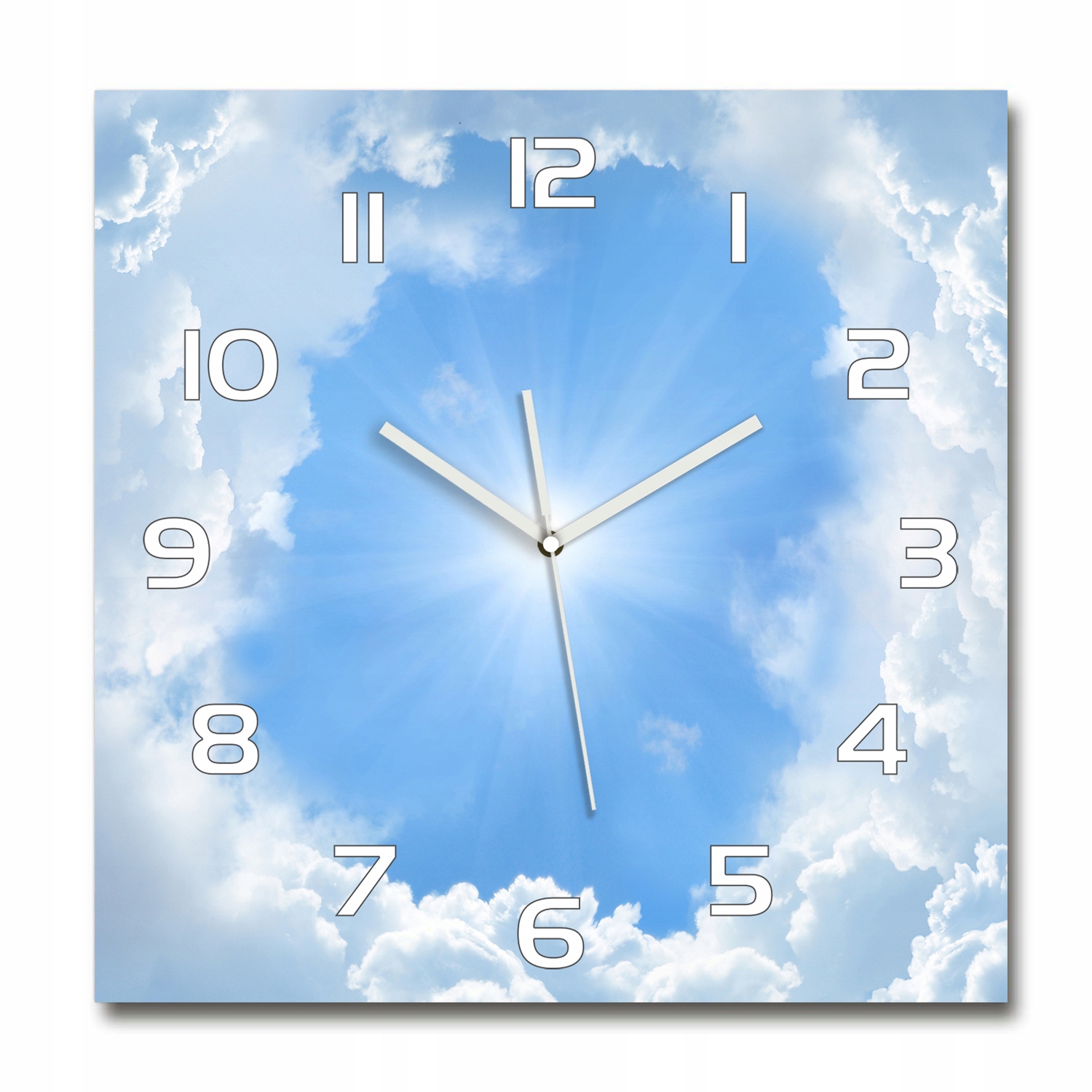 

Duży szklany zegar ścienny Chmury na niebie 60x60