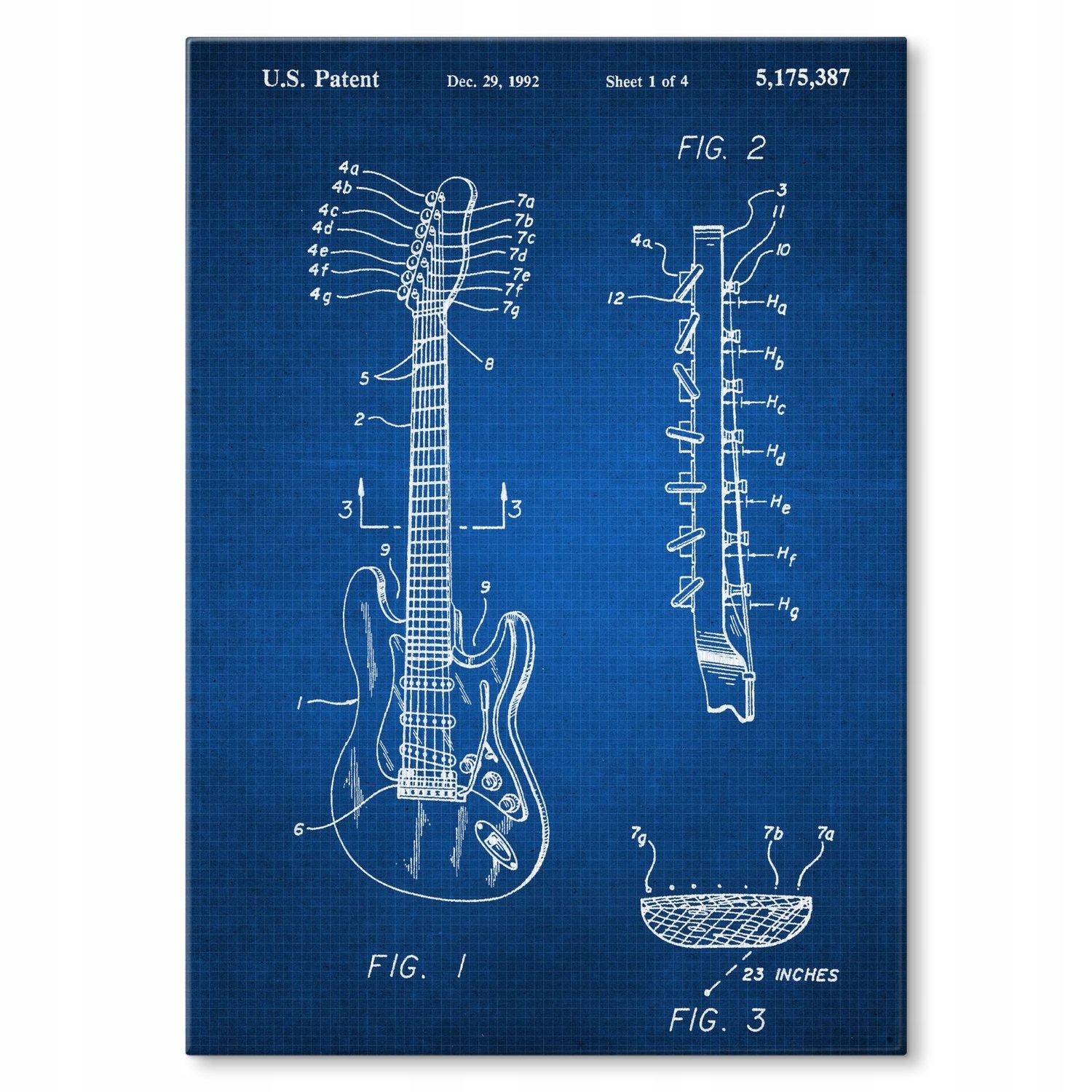 Kovový plakát Sedmistrunová kytara L