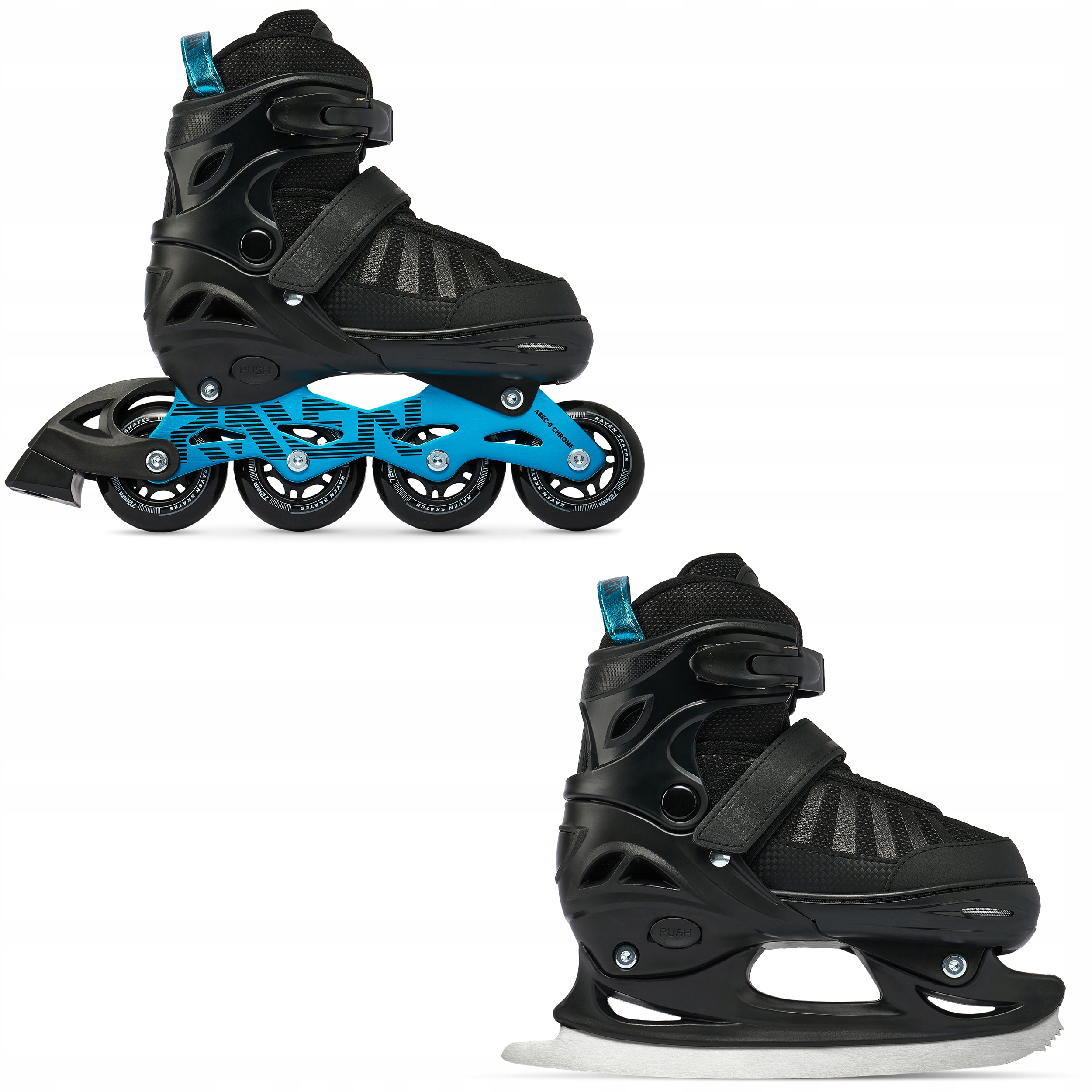 Rolki Łyżwy figurowe 2w1 Regulowane Raven Oxen Mint Anodized 38-42