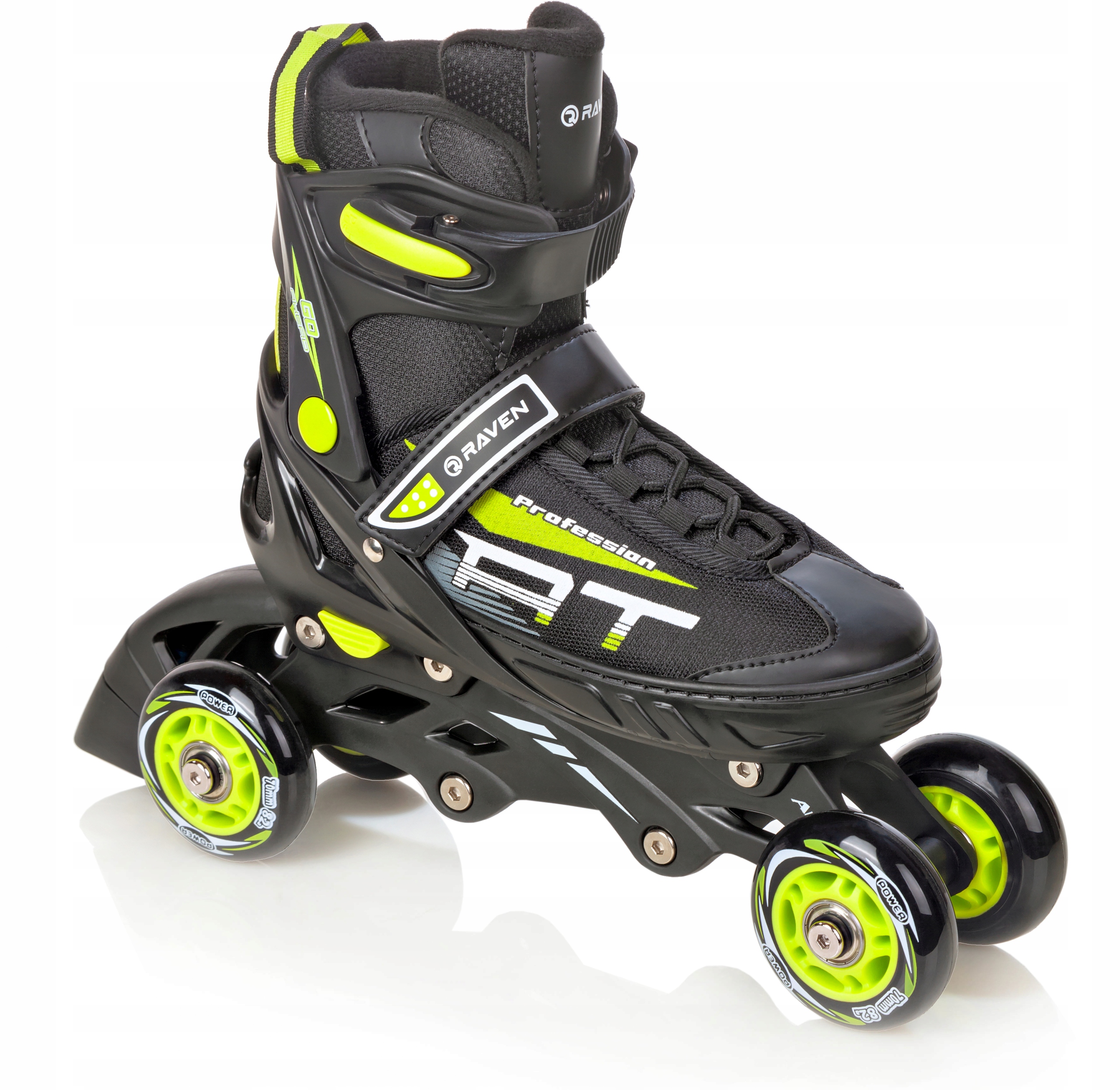 Rolki Wrotki Łyżwy 4w1 Regulowane RAVEN Profession Black/Lime 35-39 Marka Raven