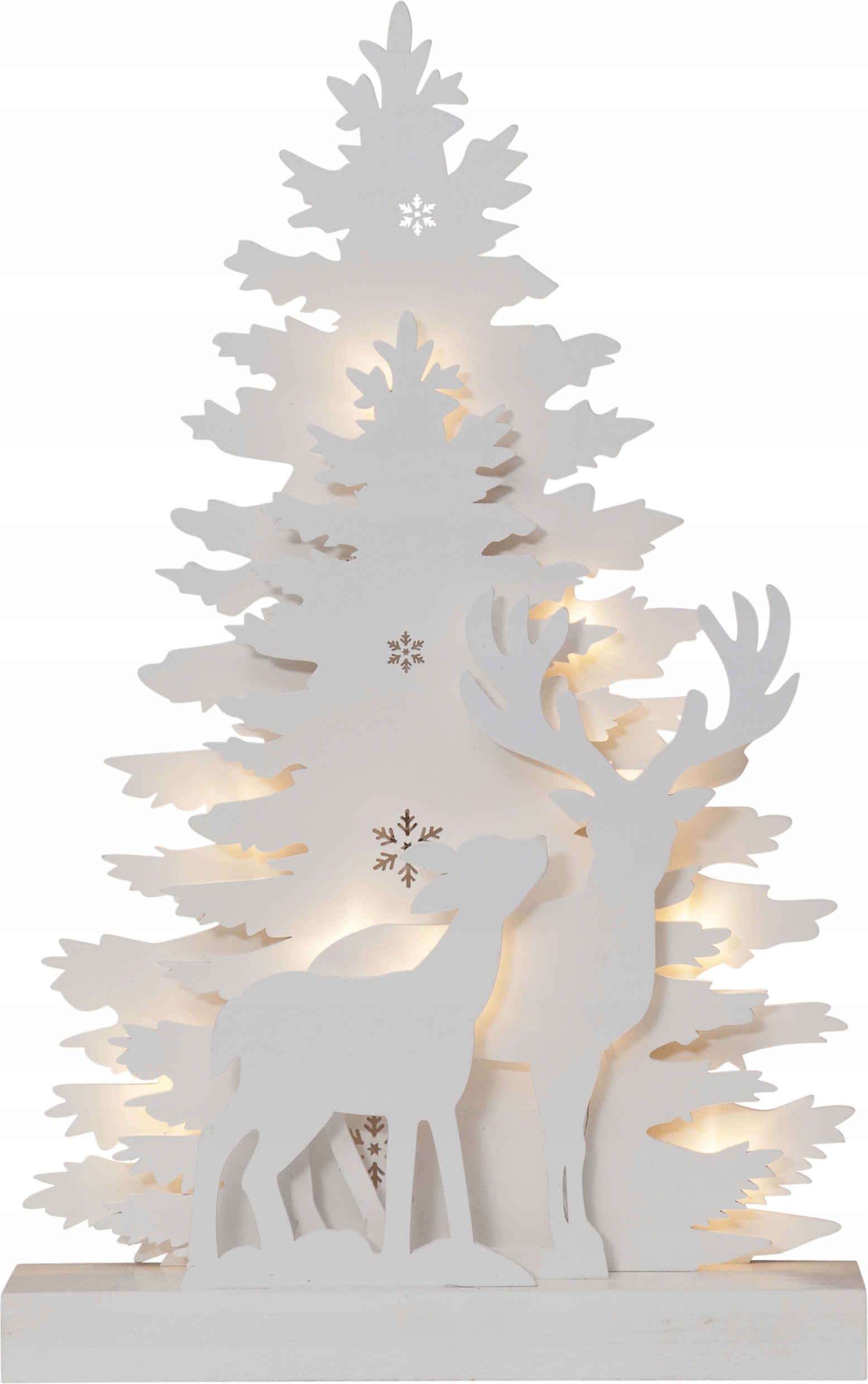 ŚWIECZNIK świąteczny 17 LED SOPLE adwentowy 28 CM Materiał drewno