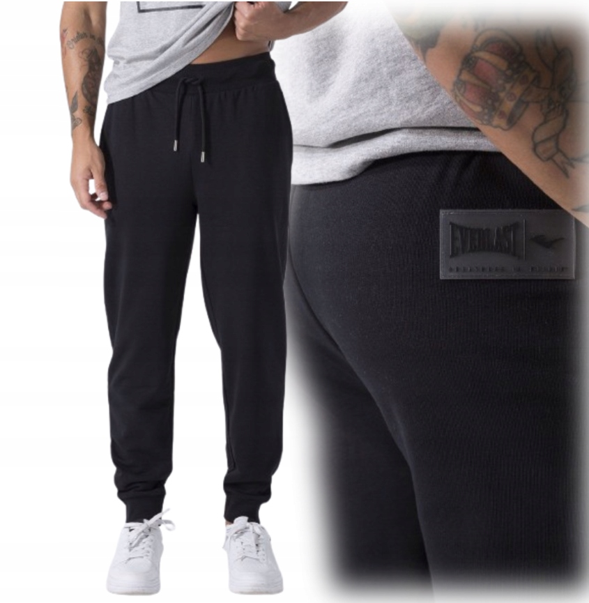 Everlast spodnie dresowe bawełniane French Terry r. XL czarne