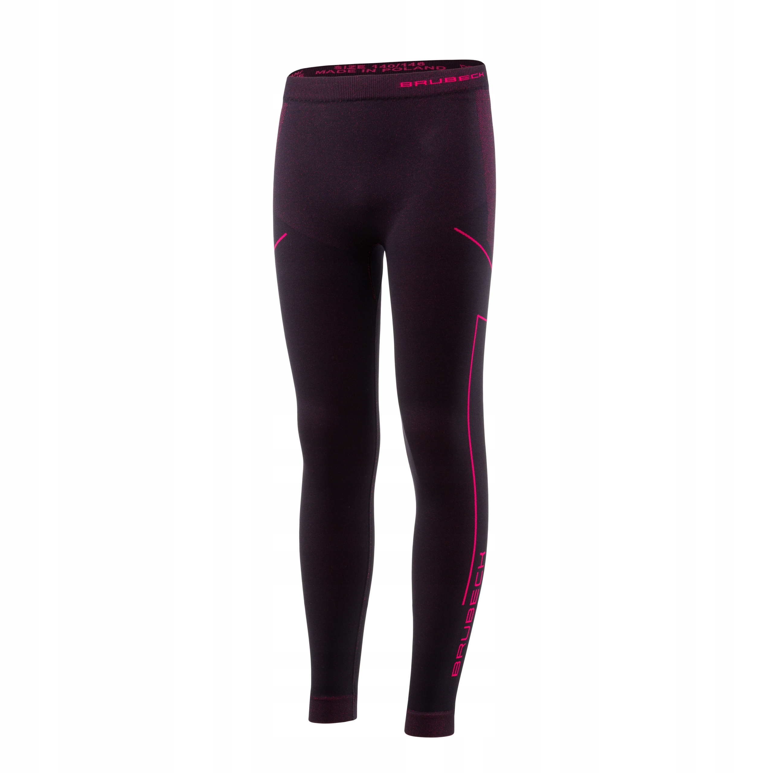 Legginsy Brubeck Thermo Junior czarne/fuksjowe rozmiar 128-134