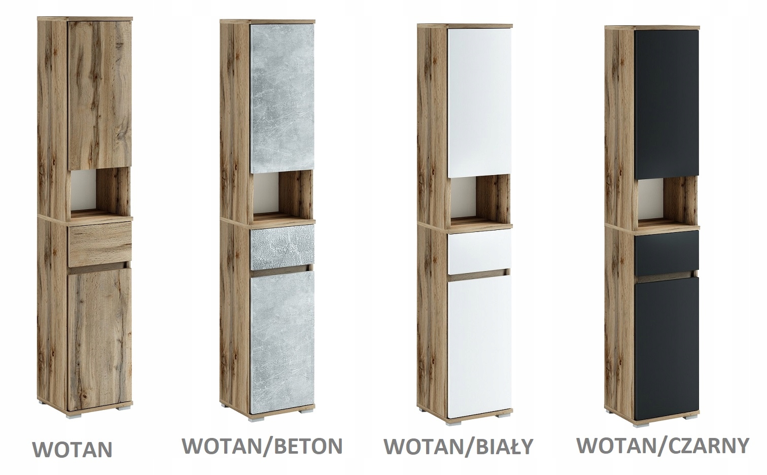 088-068 Szafka Łazienkowa 32/195 + KOSZ - WOTAN / BETON Marka Meble-4K