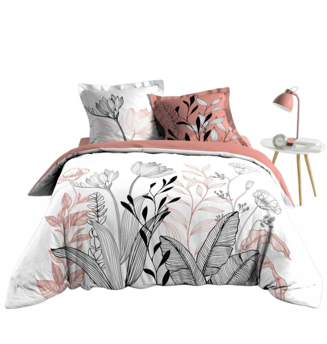 

Pościel Bawełniana różowa Roślinna 240 x 220 cm