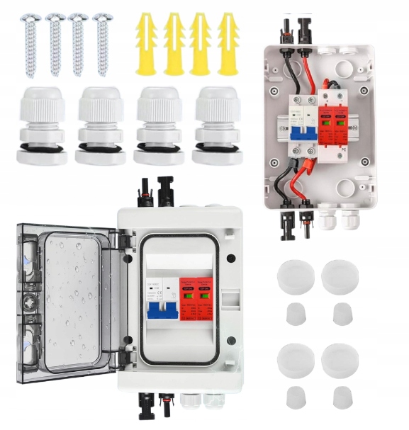 Rozdzielnica DC Pv 1000V Bezpieczniki Zabezpieczenie Do Fotowoltaiki 32A