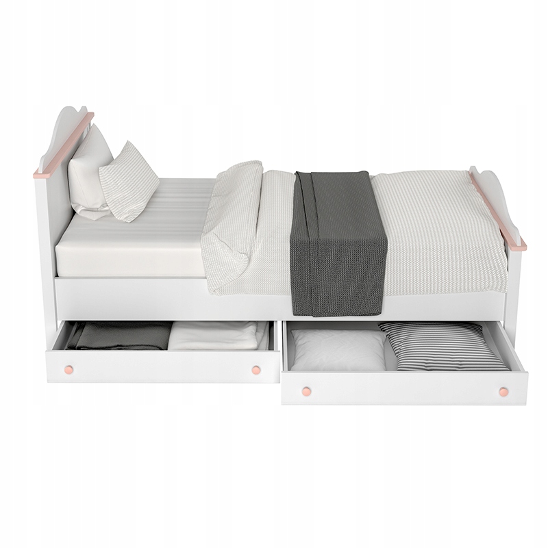 Łóżko LUNA LN08 MEBLE DLA KSIĘŻNICZKI z szufladami