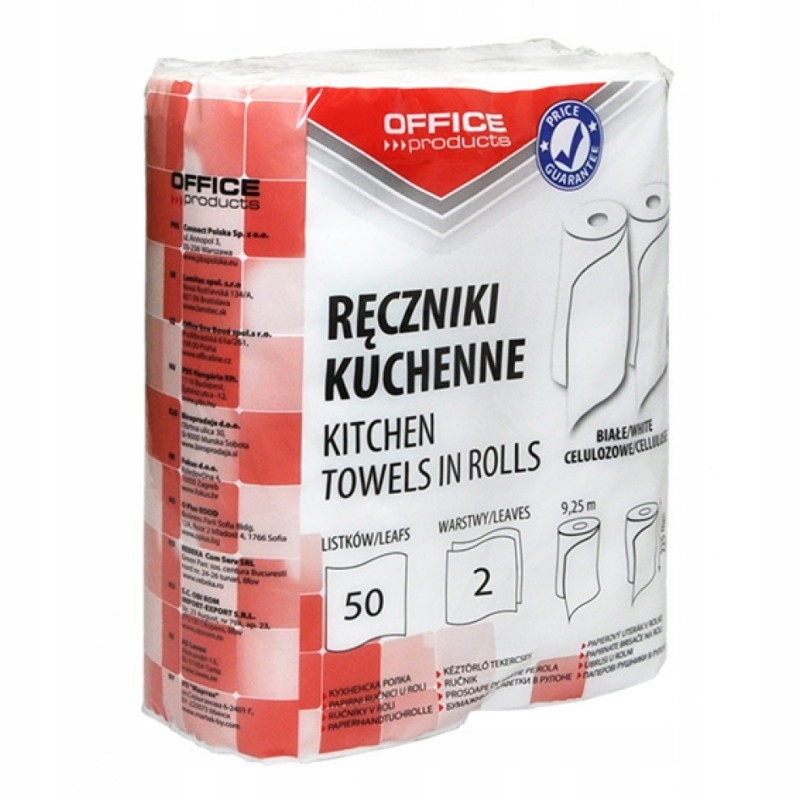 

2 rolki Ręcznik celulozowy biały 2-warstwowy