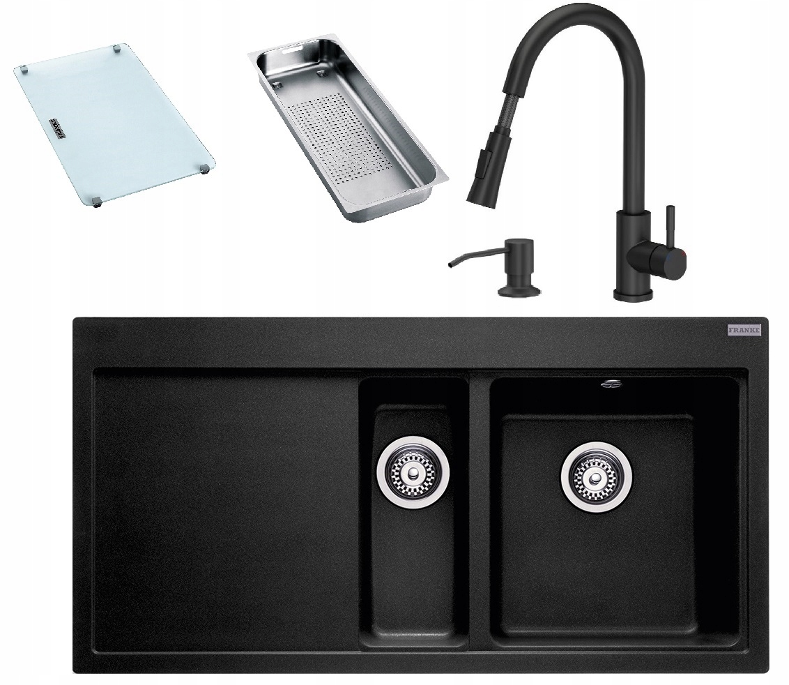 ZLEW FRANKE MYTHOS MTG 651-100 ONYX+BATERIA+AKCESO