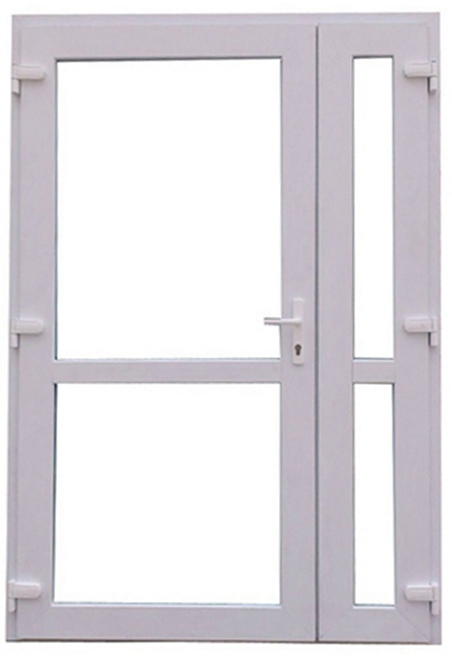 DRZWI ZEWNĘTRZNE PCV BIAŁE 140x210 DWUSKRZYDŁOWE GRUBE MOCNE Z SZYBĄ