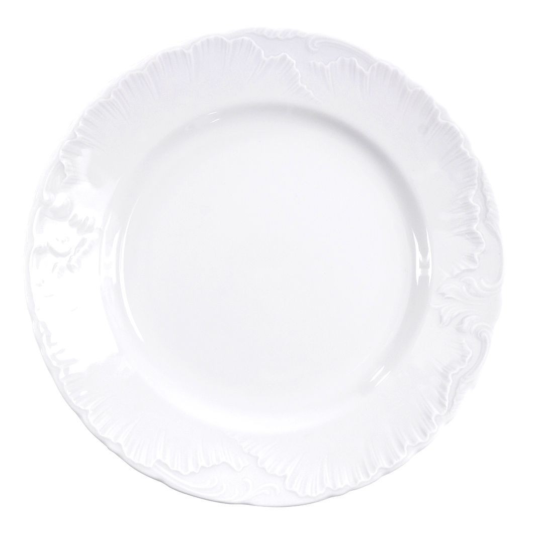 Talerz płytki 25 cm gatunek II Ćmielów Rococo (białe)