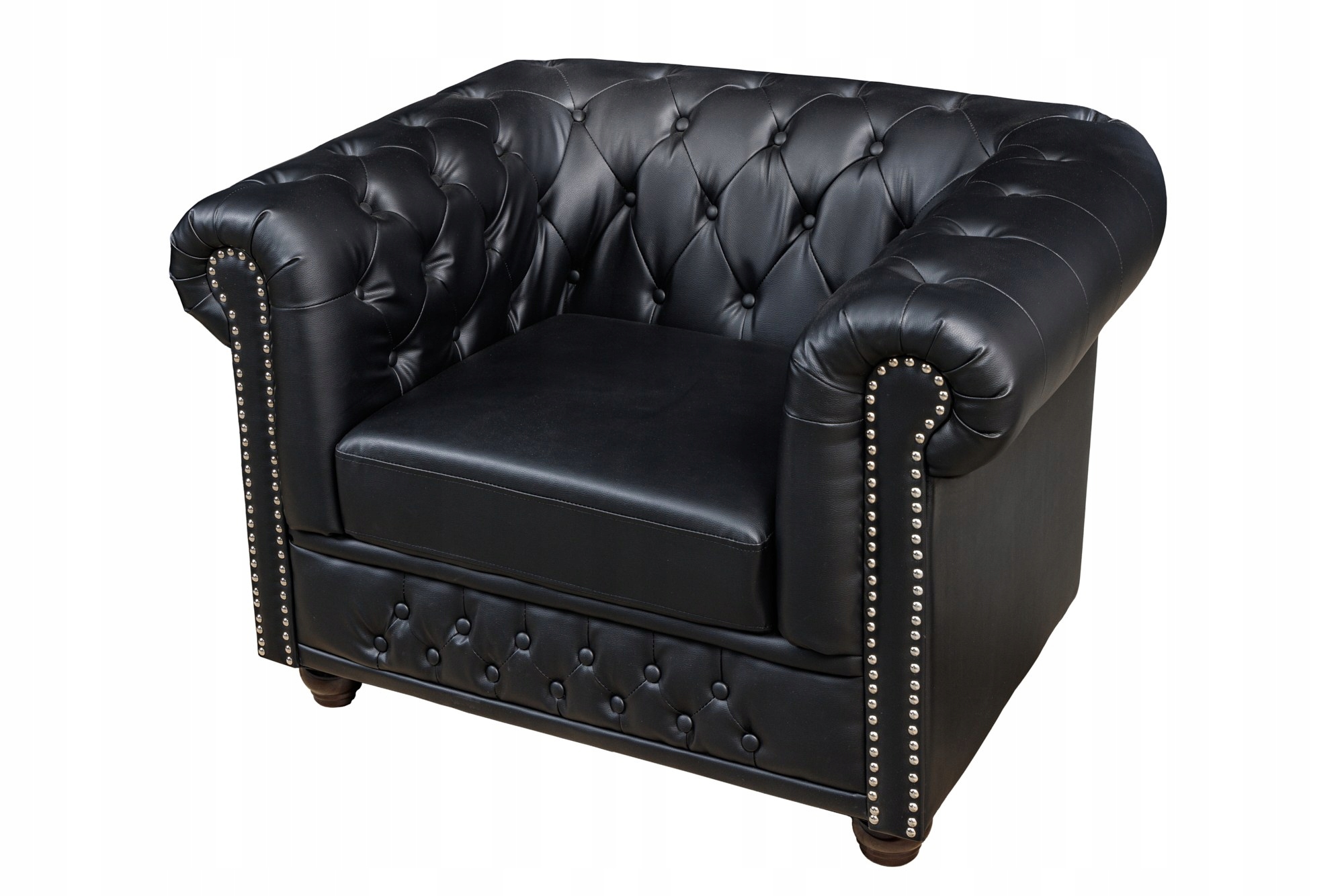 Fotel Chesterfield czarny 41448