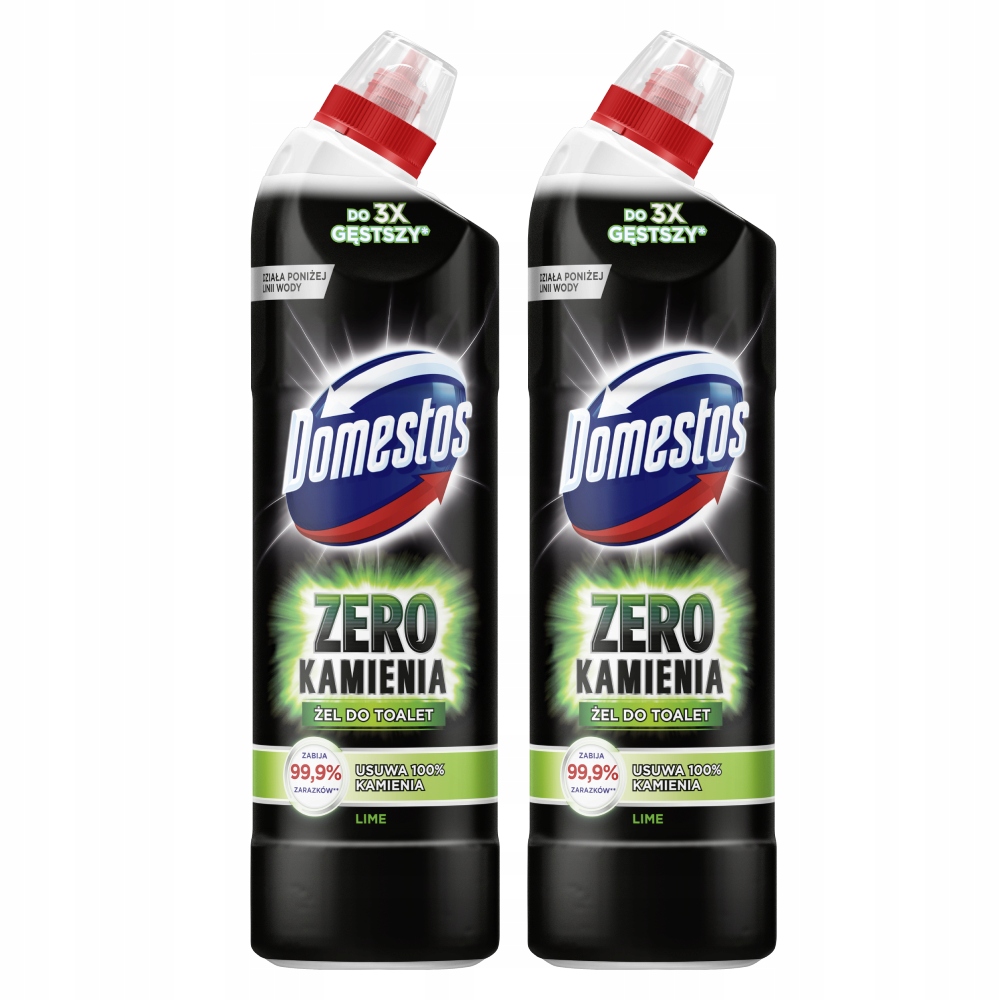 Domestos Zero Kamienia Żel Płyn do Toalet Limonka 2x750ml