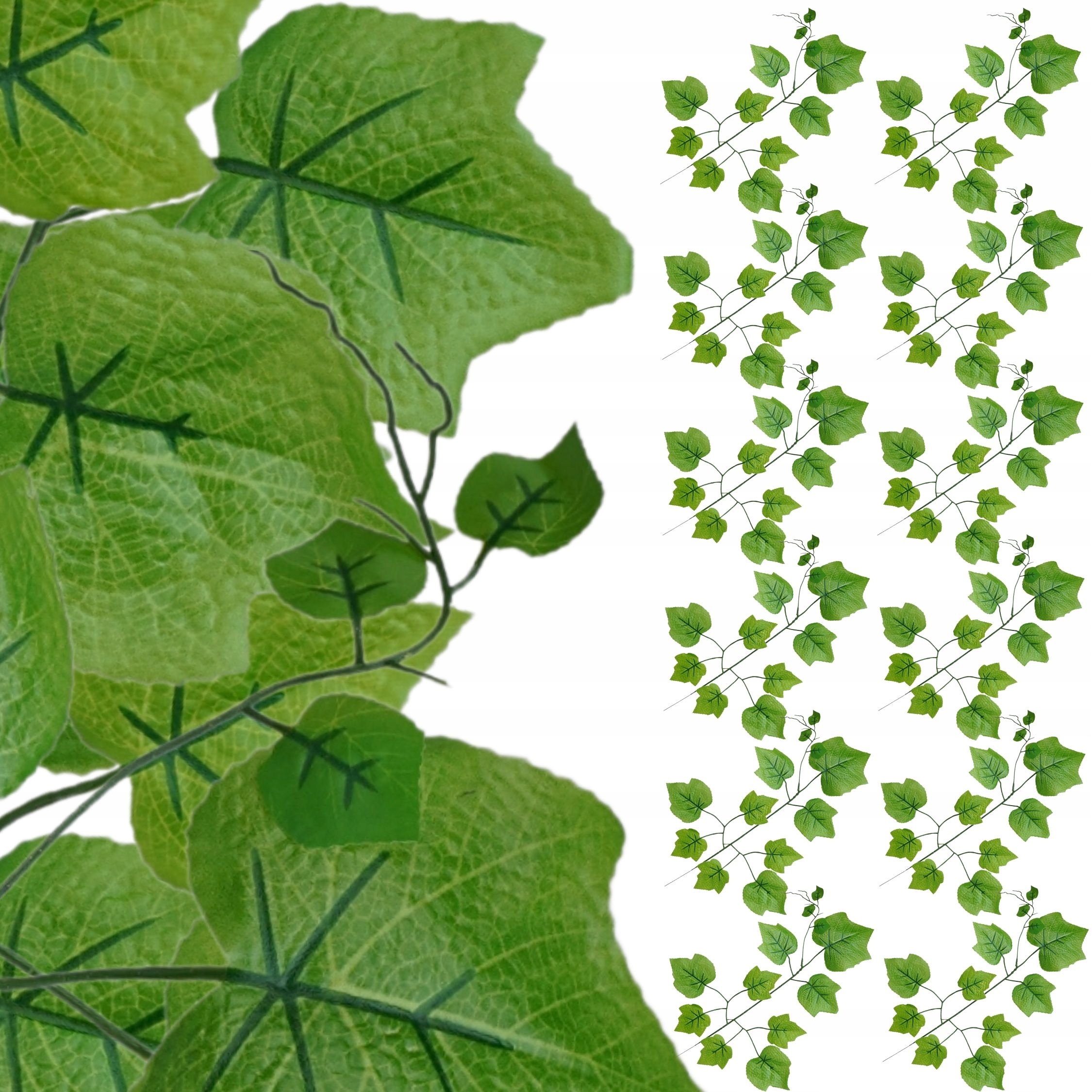 12x SZTUCZNE LIŚCIE WINOGRONA SZTUCZNA GAŁĄZKA ZIELONE LIŚCIE NA STROIK