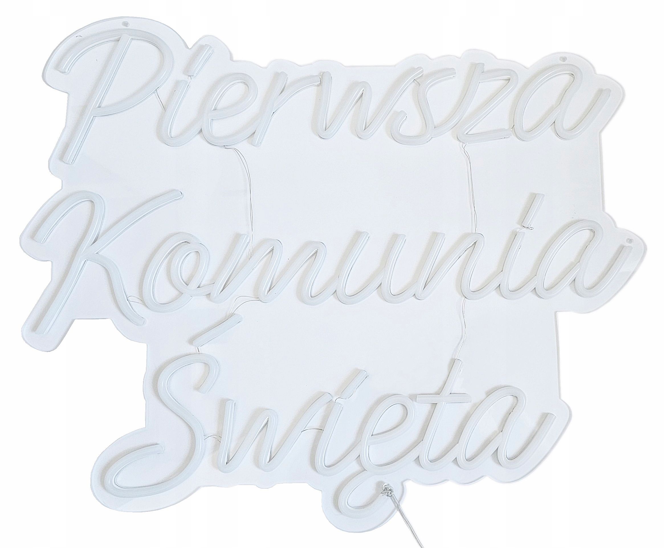 NAPIS LEDOWY PIERWSZA KOMUNIA ŚWIĘTA podświetlany 60 x 47,5 cm Marka inna