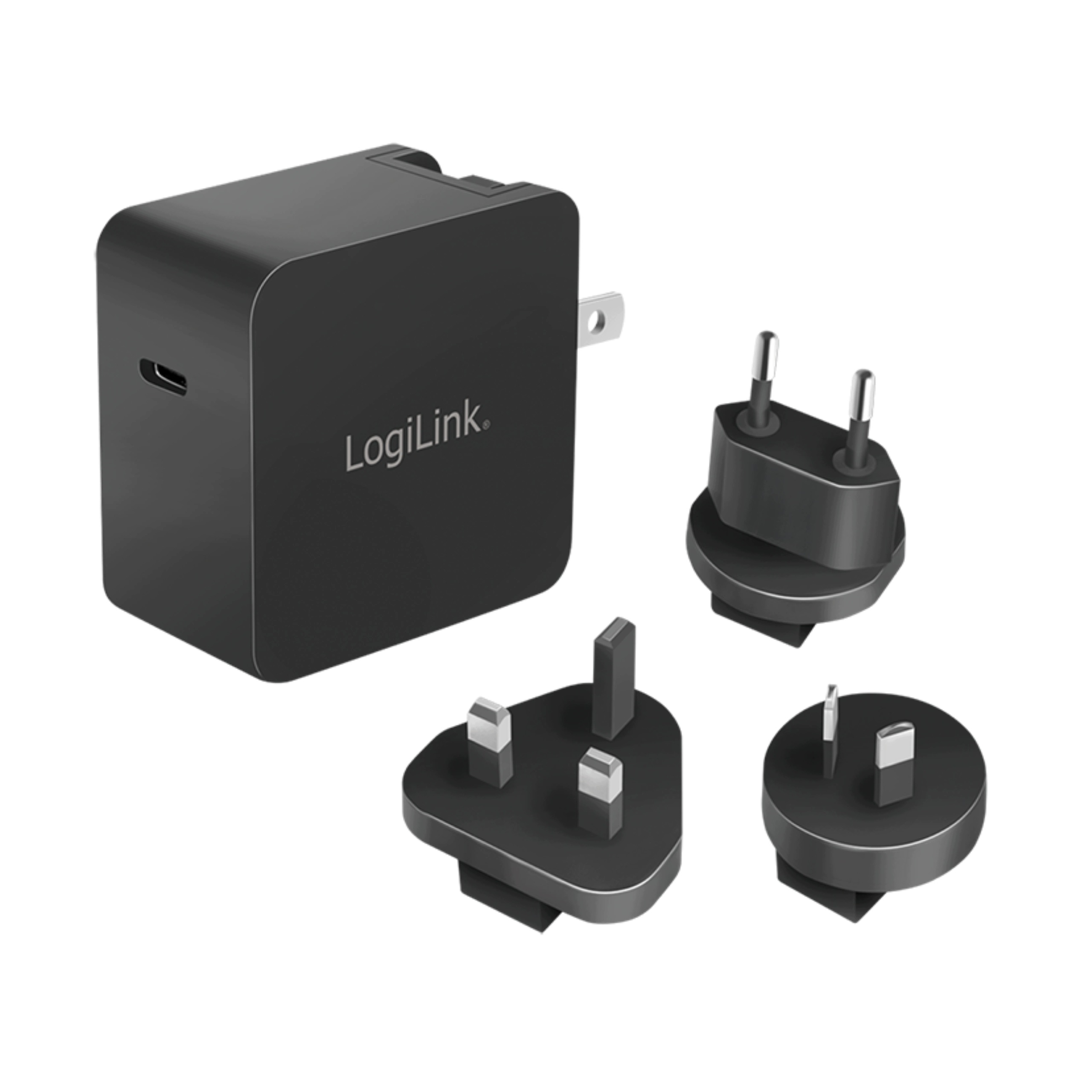 Adaptér zásuvky Nabíječka Usb-c 65W Eu Us Au rychlé nabíjení LogiLink