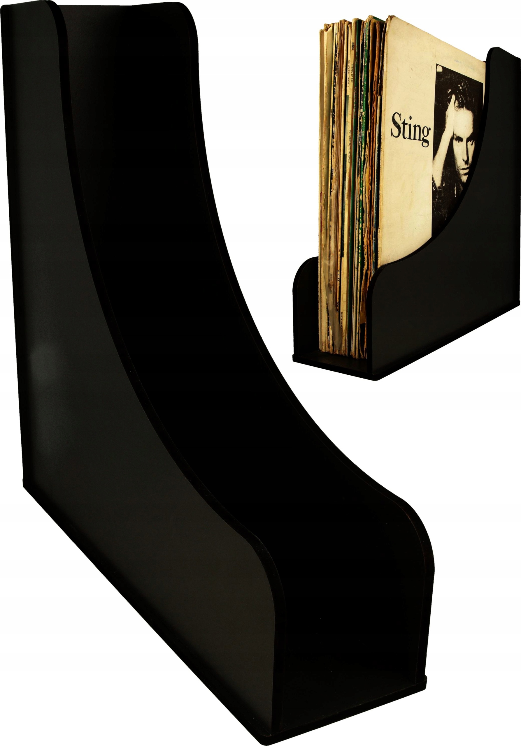 STOJAK NA PŁYTY WINYLOWE ORGANIZER WINYLE CZARNY 25 płyt 10 CM Kod producenta 04/10