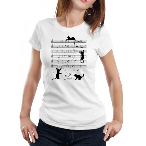 KOSZULKA DAMSKA T-SHIRT KOTKI NUTY