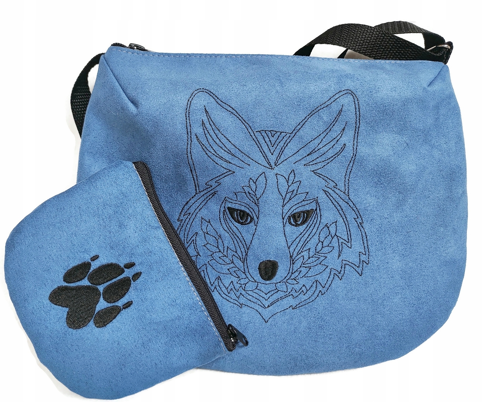 Pošťák modrý s liškou kabelka teenageři tlapka liška
