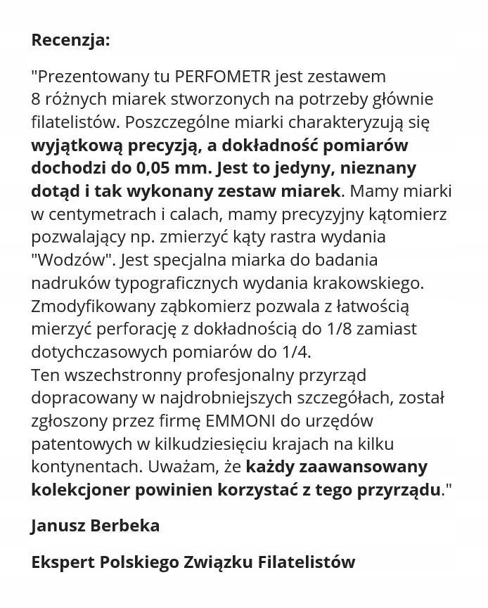 PERFOMETR 1/8mono linijka 0,05mm ząbkomierz MIARKA Typ linijka