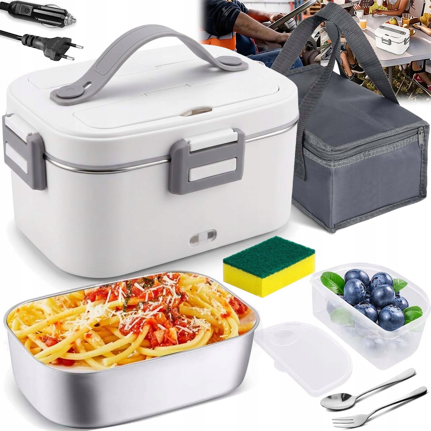Elektrický Obědový Box Ohřívač Jídla, Nádoba 75 W, 1.8 L, Přenosná