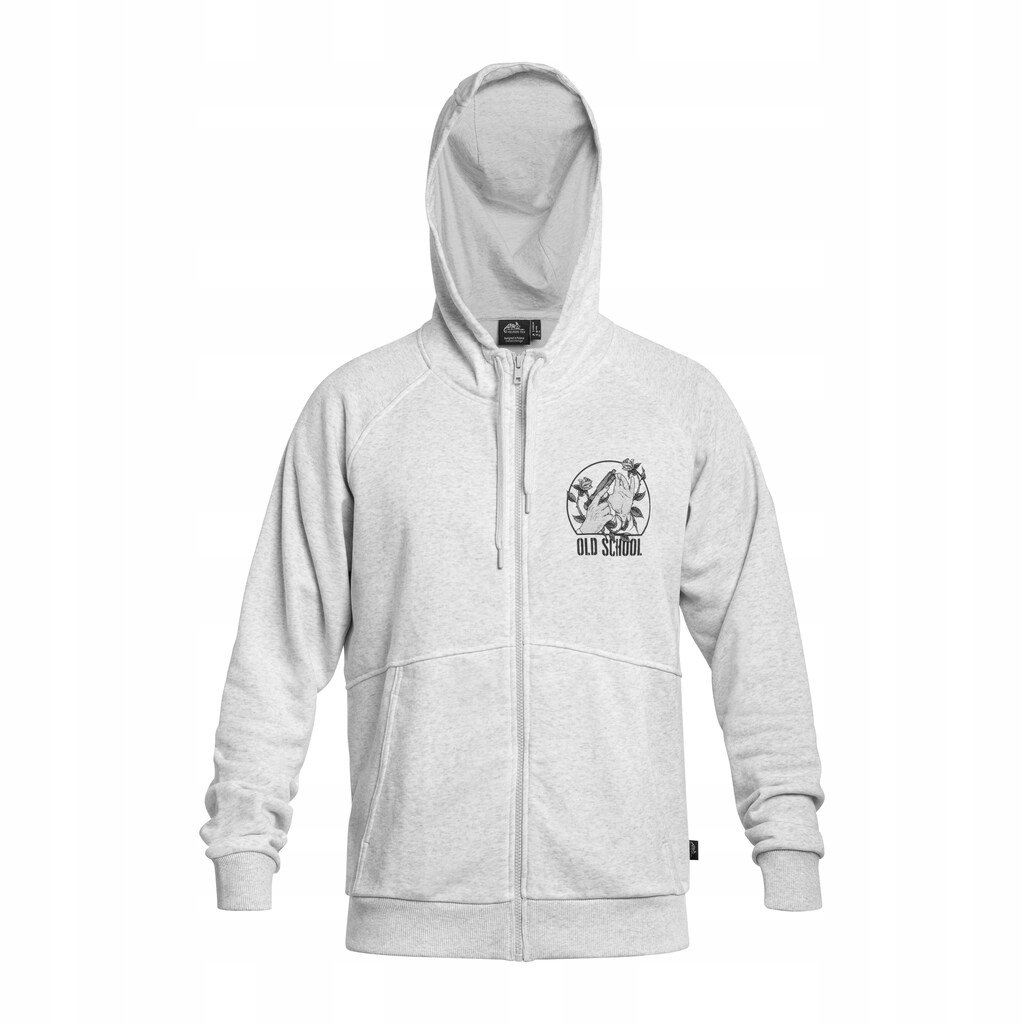 Mikina s kapucí Helikon-Tex Celorozepínací Old School Světle šedá melange Xs