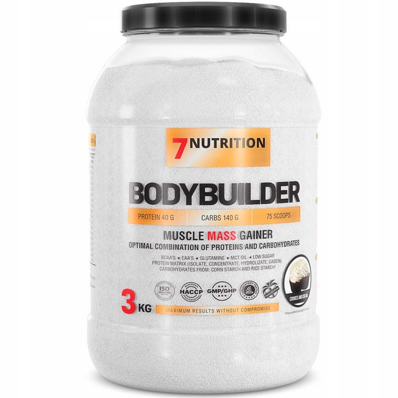 7NUTRITION Bodybuilder 3000 g Budování Svalové Hmoty Gainer Energia Kalorie